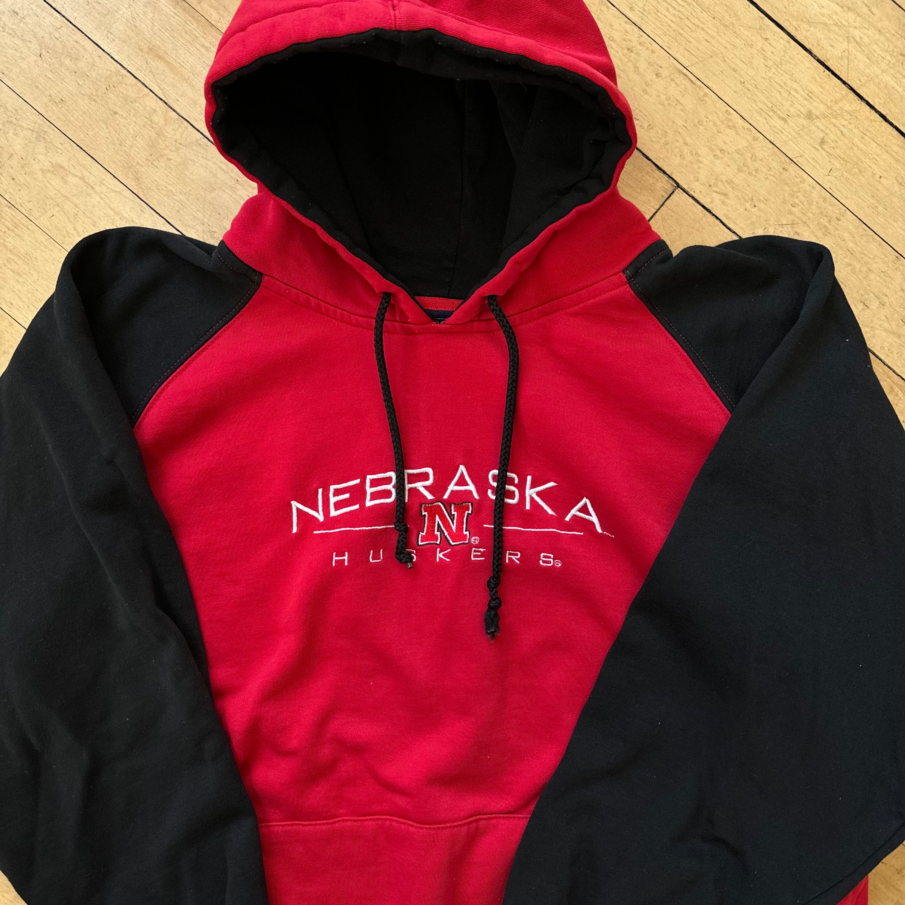 Vintage Nebraska Huskers Hoodie Sz L