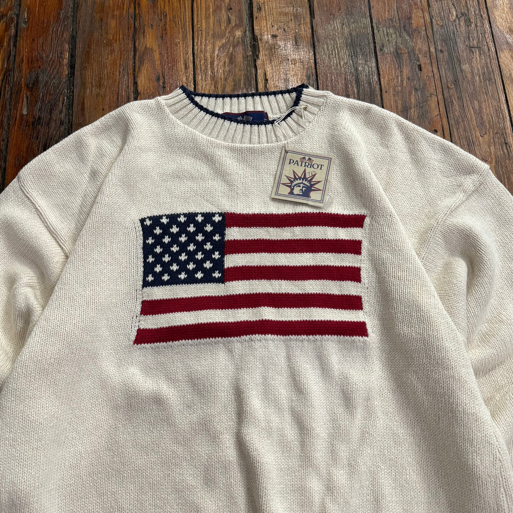 Vintage USA Flag Sweater Sz XL