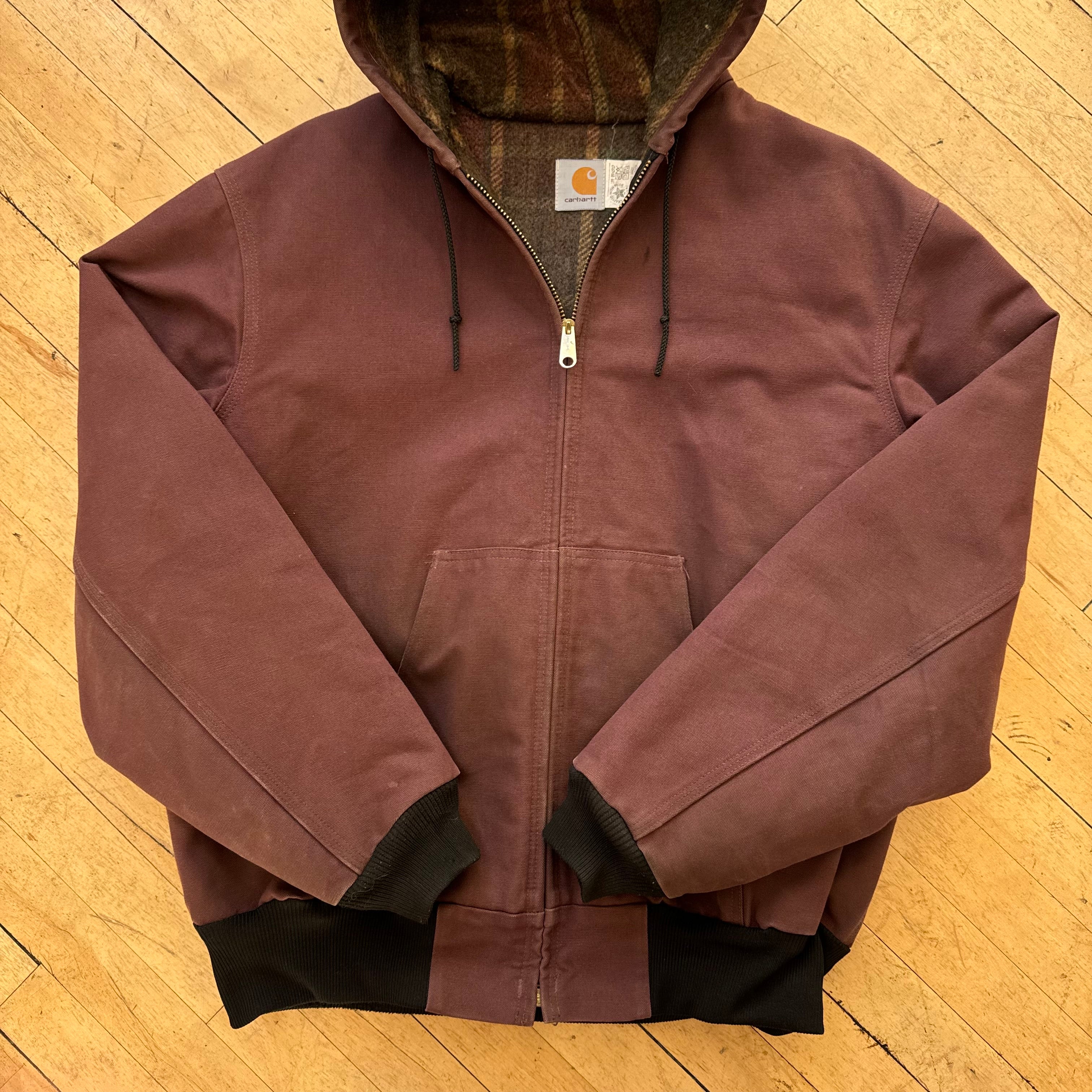 Vintage Carhartt J36 AST Rum Hooded Jacket Sz L