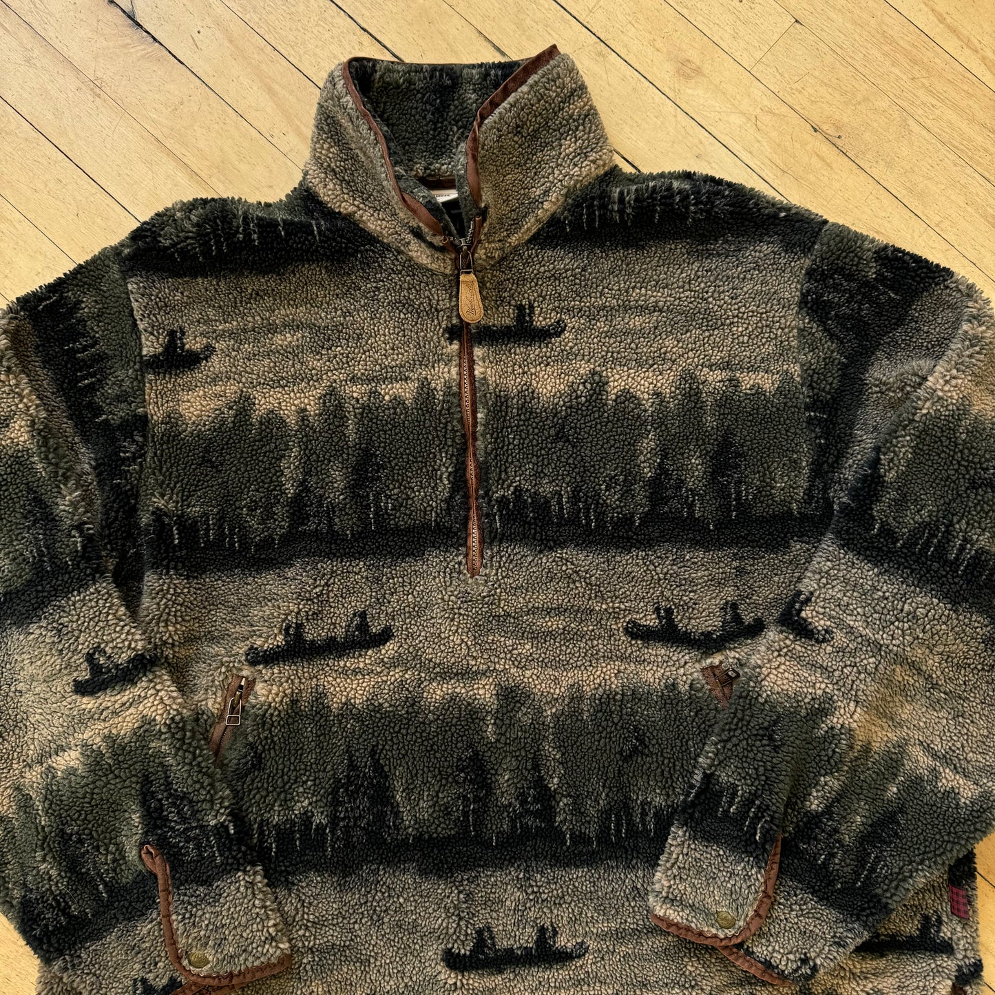 Vintage WoolRich AOP Sweater Fleece Jacket Sz L