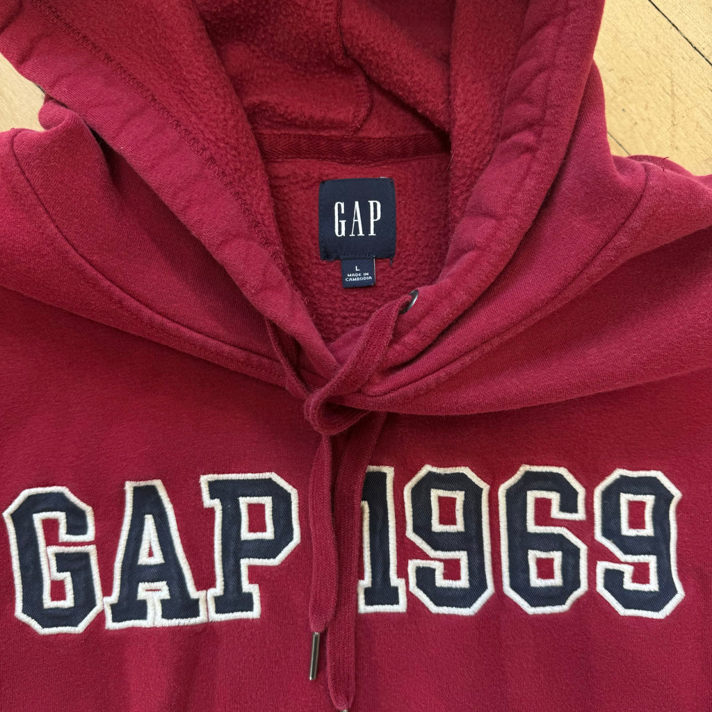 Y2K Gap 1969 SpellOut Hoodie Sz L