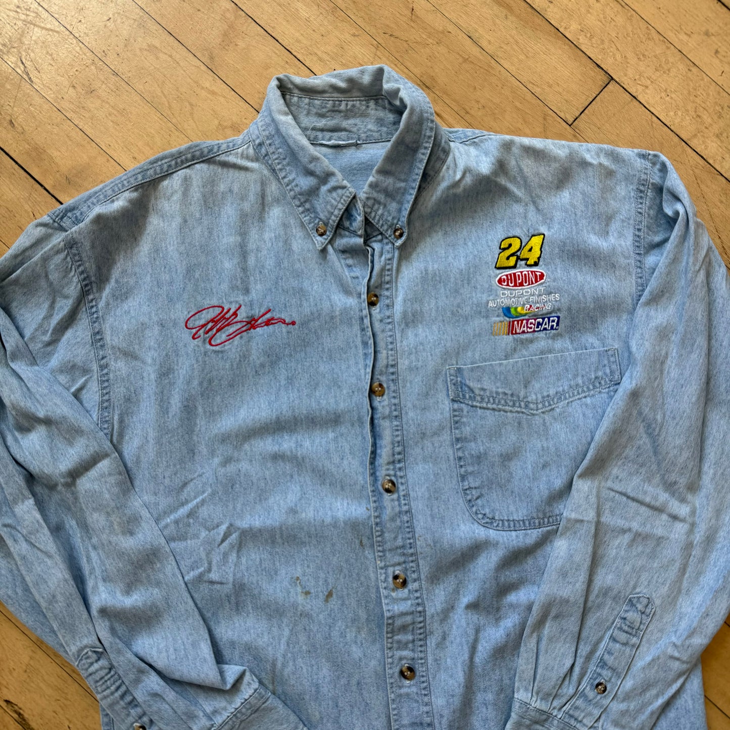 Vintage Nascar #24 Jean Button Up T-shirt Sz M