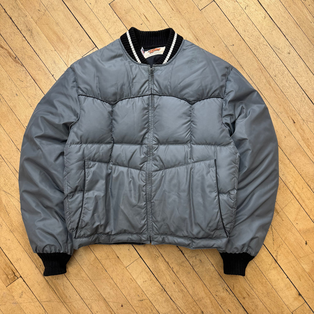 Vintage Gray Comfy Goose Down Jacket Sz L