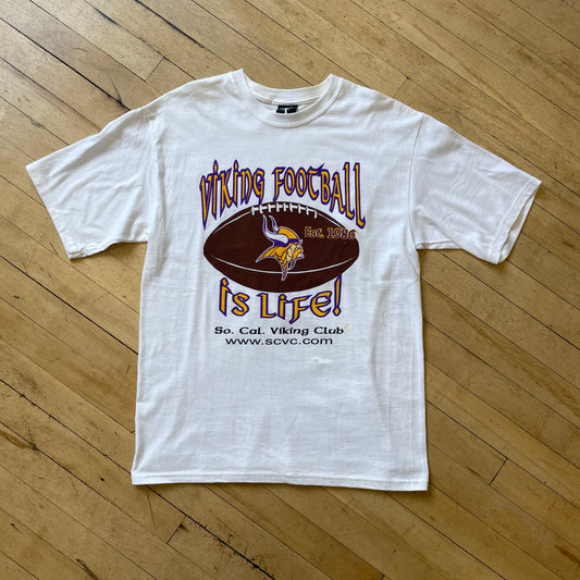 90s Vikings Football Is Life T-shirt Sz L