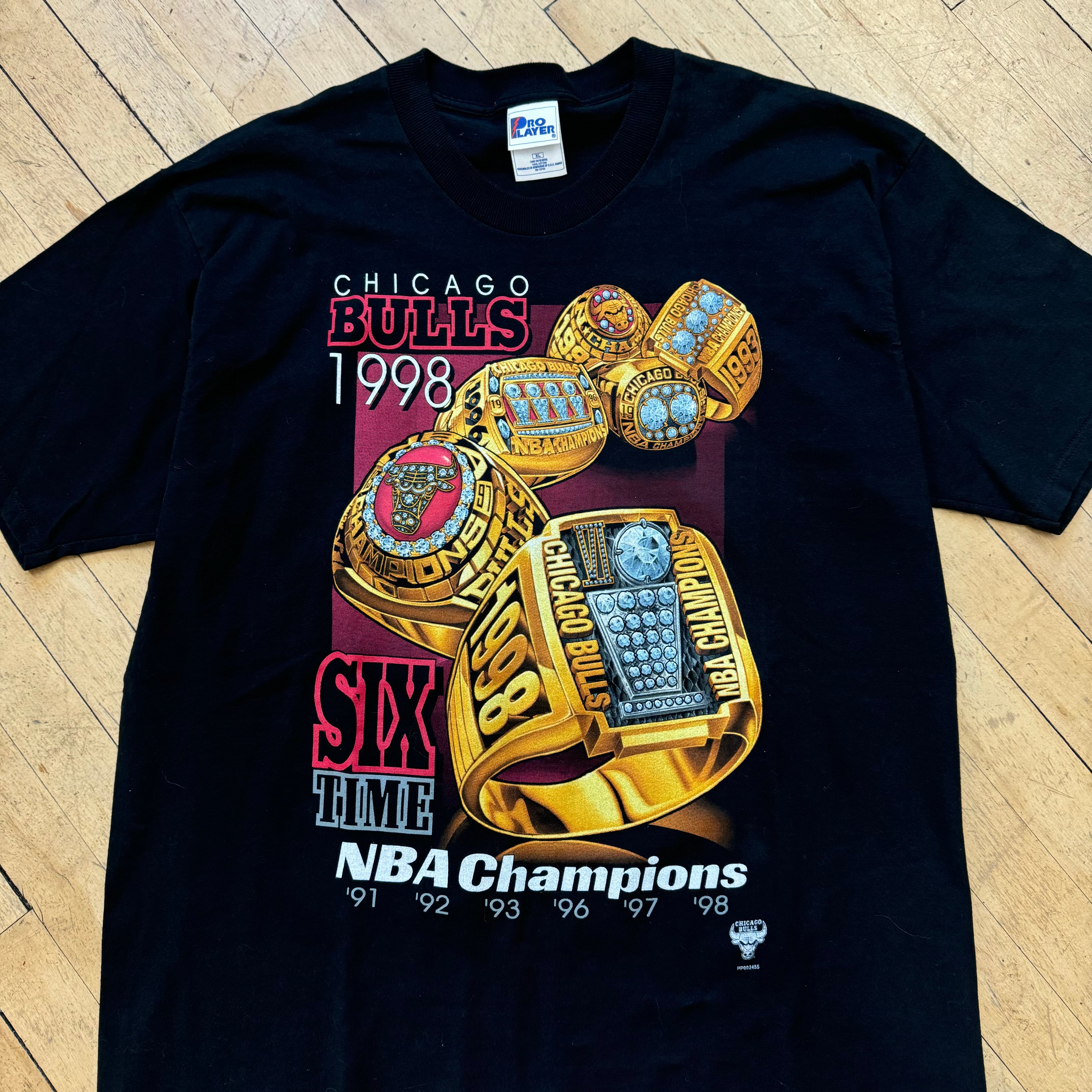 Vintage ProPlayer Chicago Bulls Rings 98’ T-shirt Sz XL
