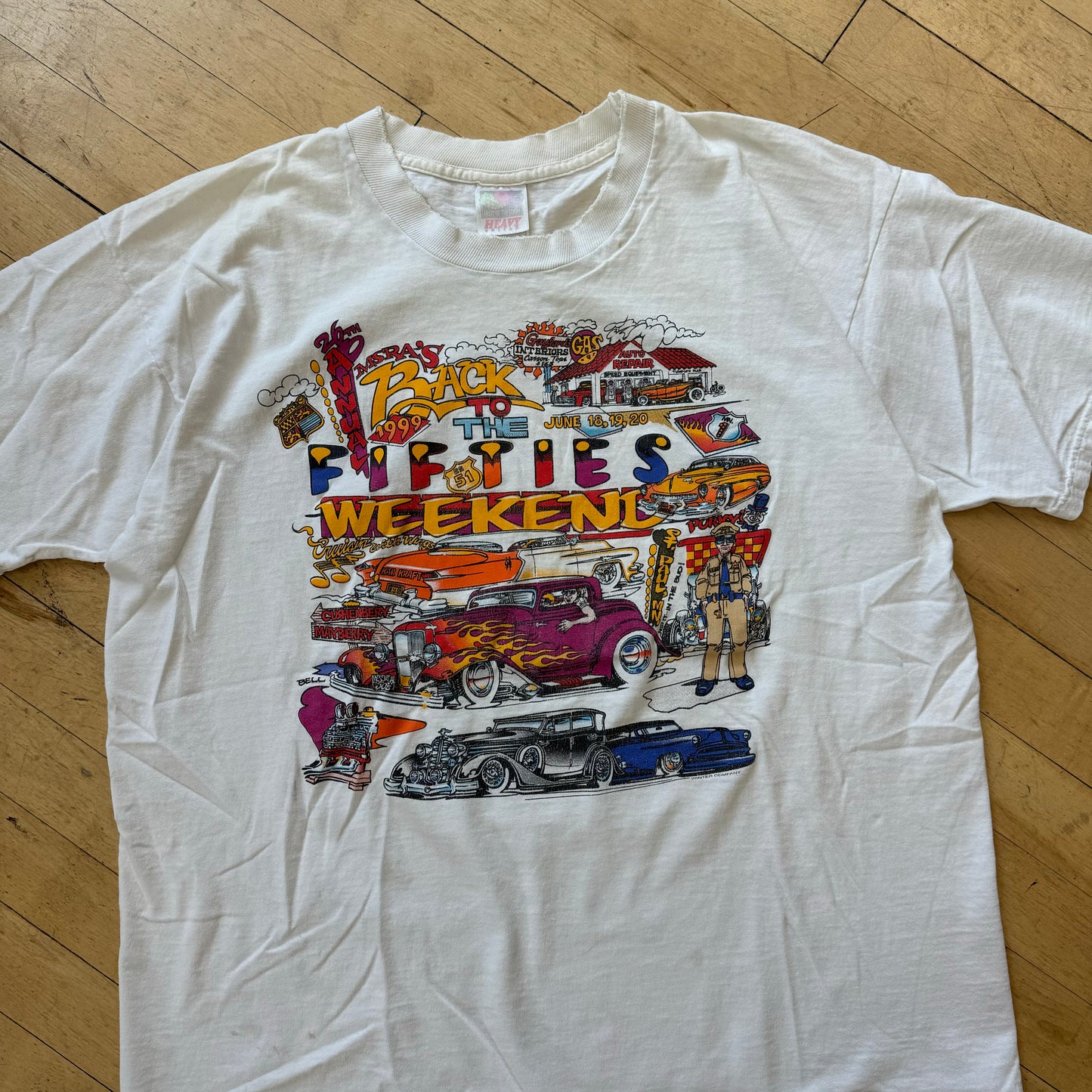 Vintage Back to the Fifties Car meet T-shirt Sz L