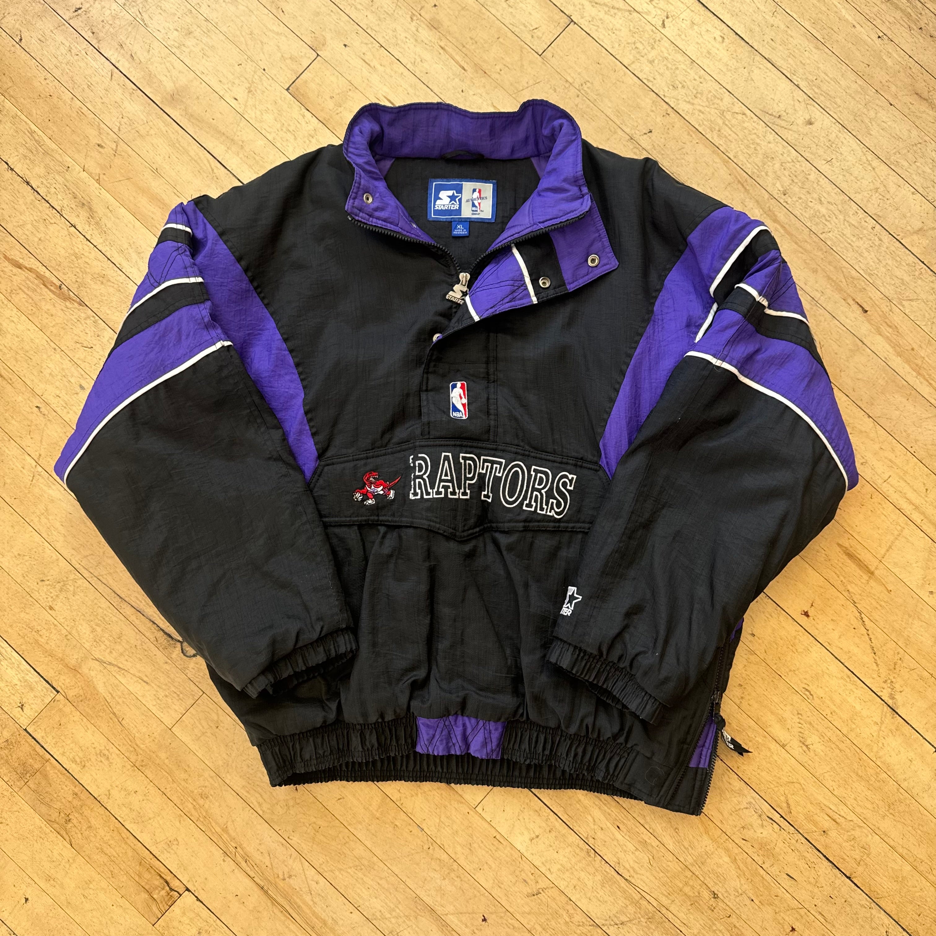 Vintage Toronto Raptors NBA Quarter Zip Starter Jacket Sz XL