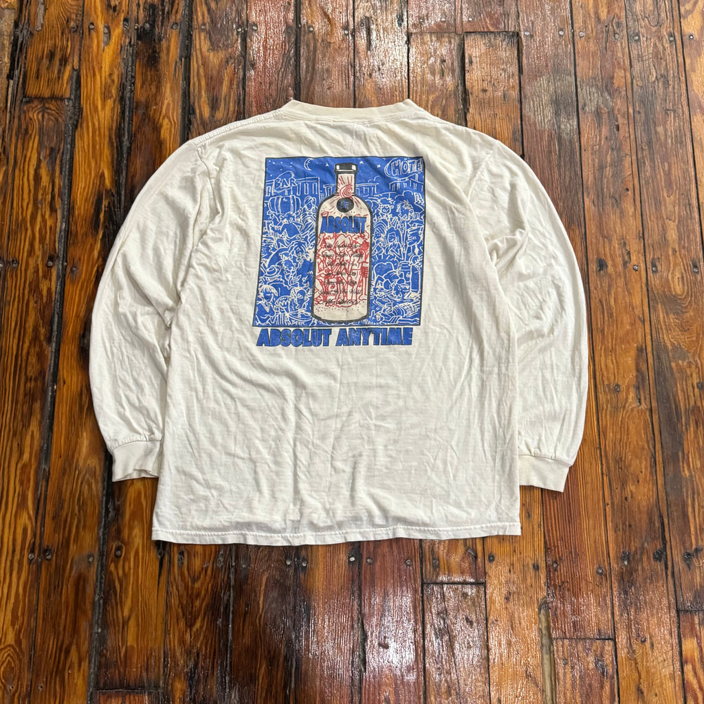 Vintage Absolute Vodka Long Sleeve T-shirt Sz M