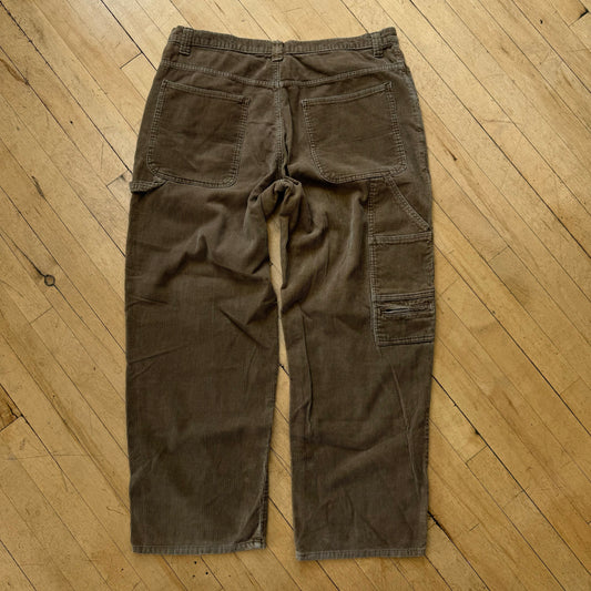 Vintage Corduroy Brown Faded Glory Cargo Pants Sz 38x32