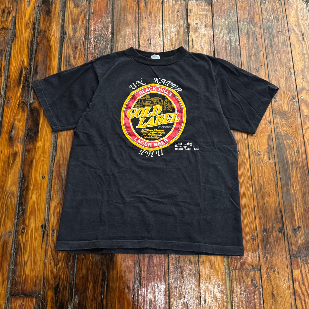Vintage Gold Label lager Beer T-shirt Sz M
