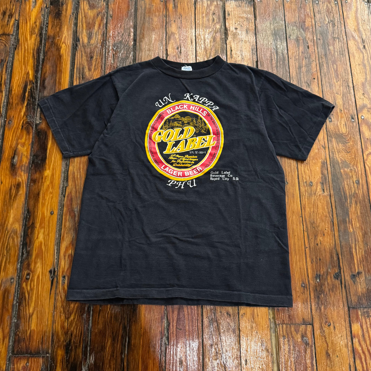 Vintage Gold Label lager Beer T-shirt Sz M