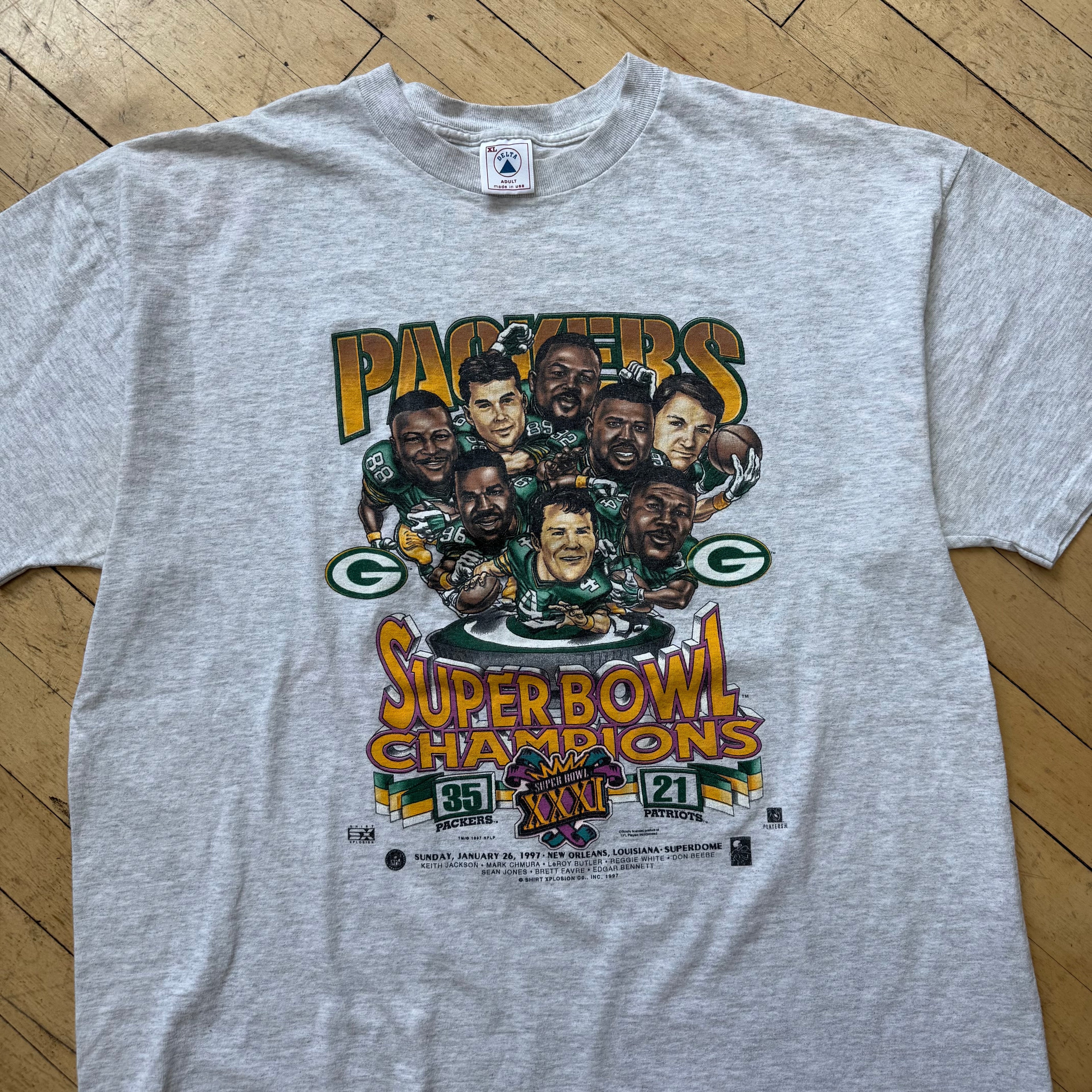 Vintage Green Bay Packers Super Bowl Champions T-Shirt Sz XL
