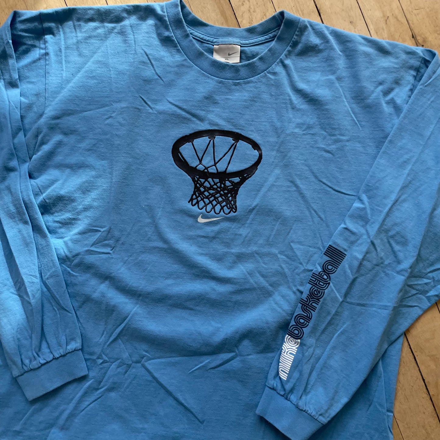 2000s Baby Blue Nike Basketball Long sleeve T-shirt Sz XL