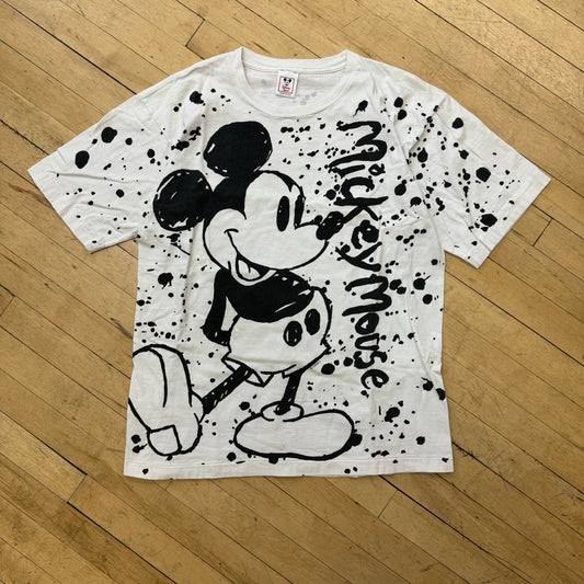 Vintage Mickey Mouse AOP T-shirt Sz L