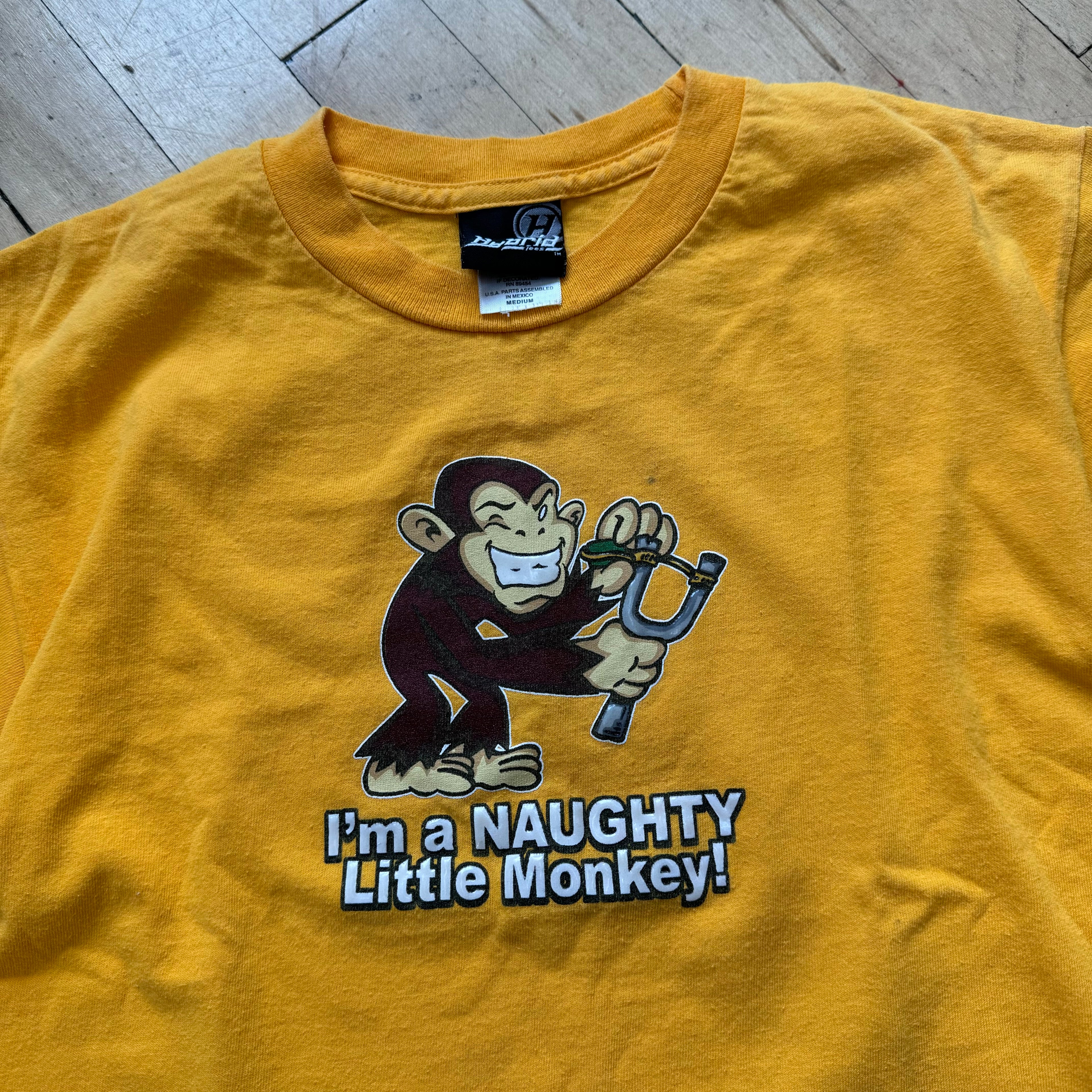 Vintage Naughty Little Monkey T-shirt Sz YTH M