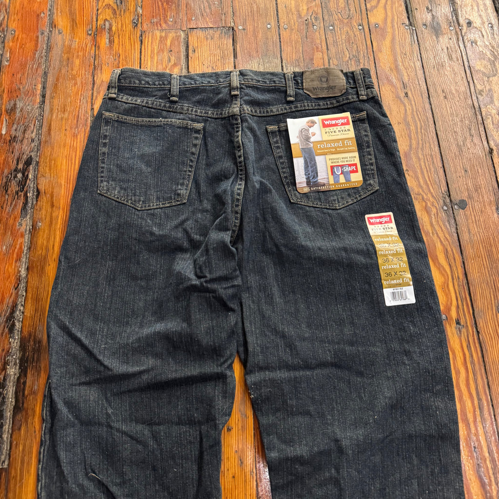 00s Wrangler BLK Denim Jeans Sz 36x32