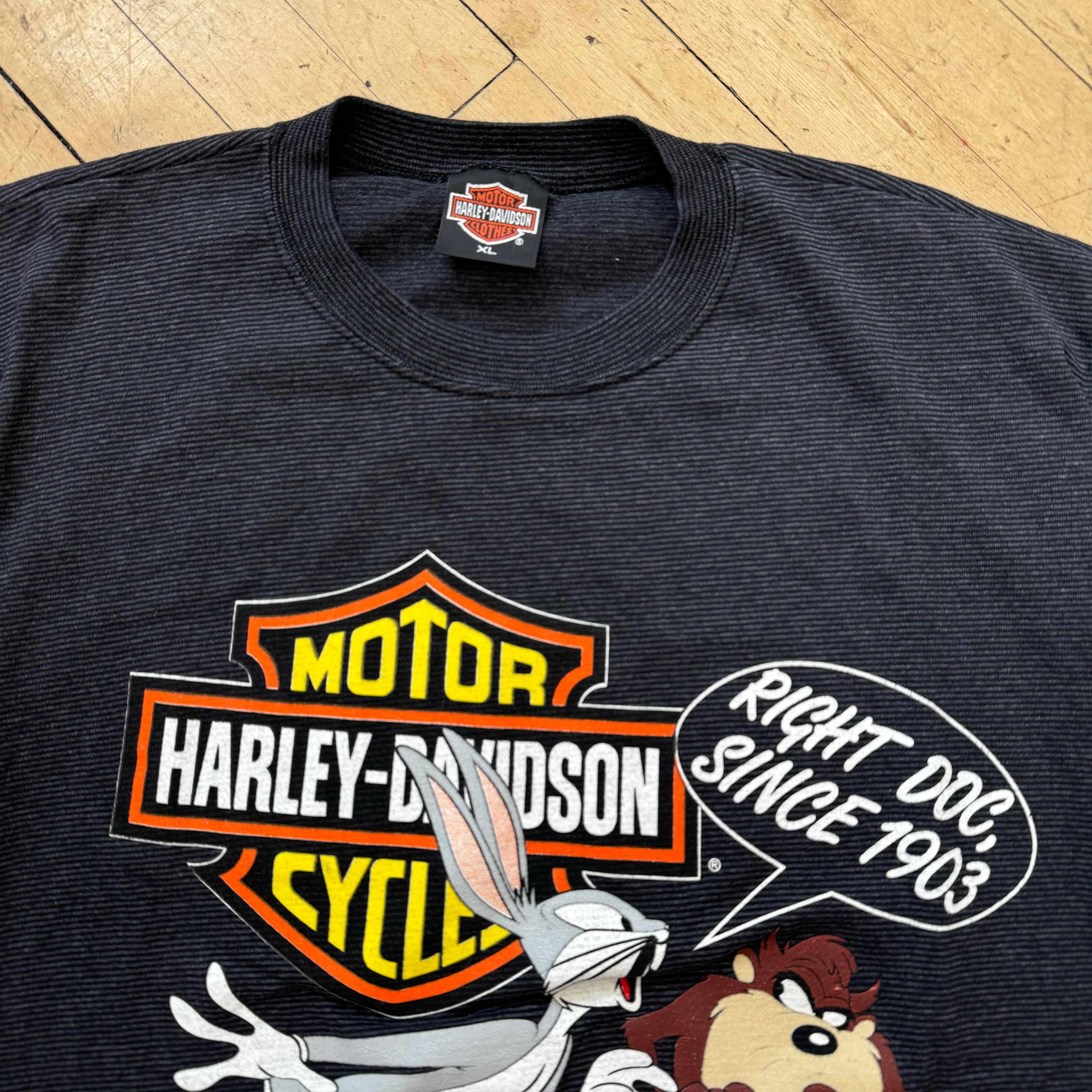 Vintage Harley Davidson Bugs Bunny Taz T-shirt Sz XL