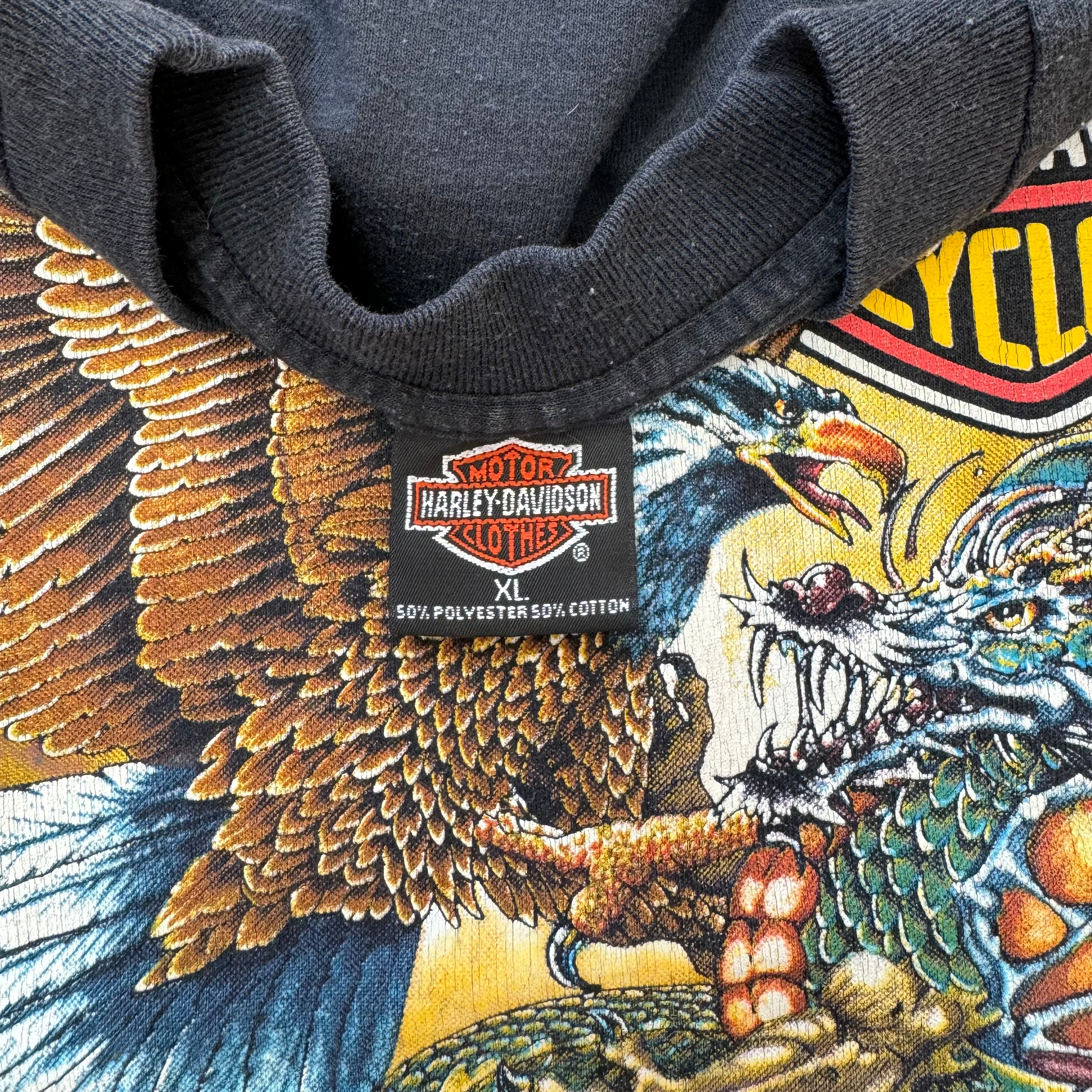 Vintage Harley Davidson Eagle & Snake T-shirt Sz M
