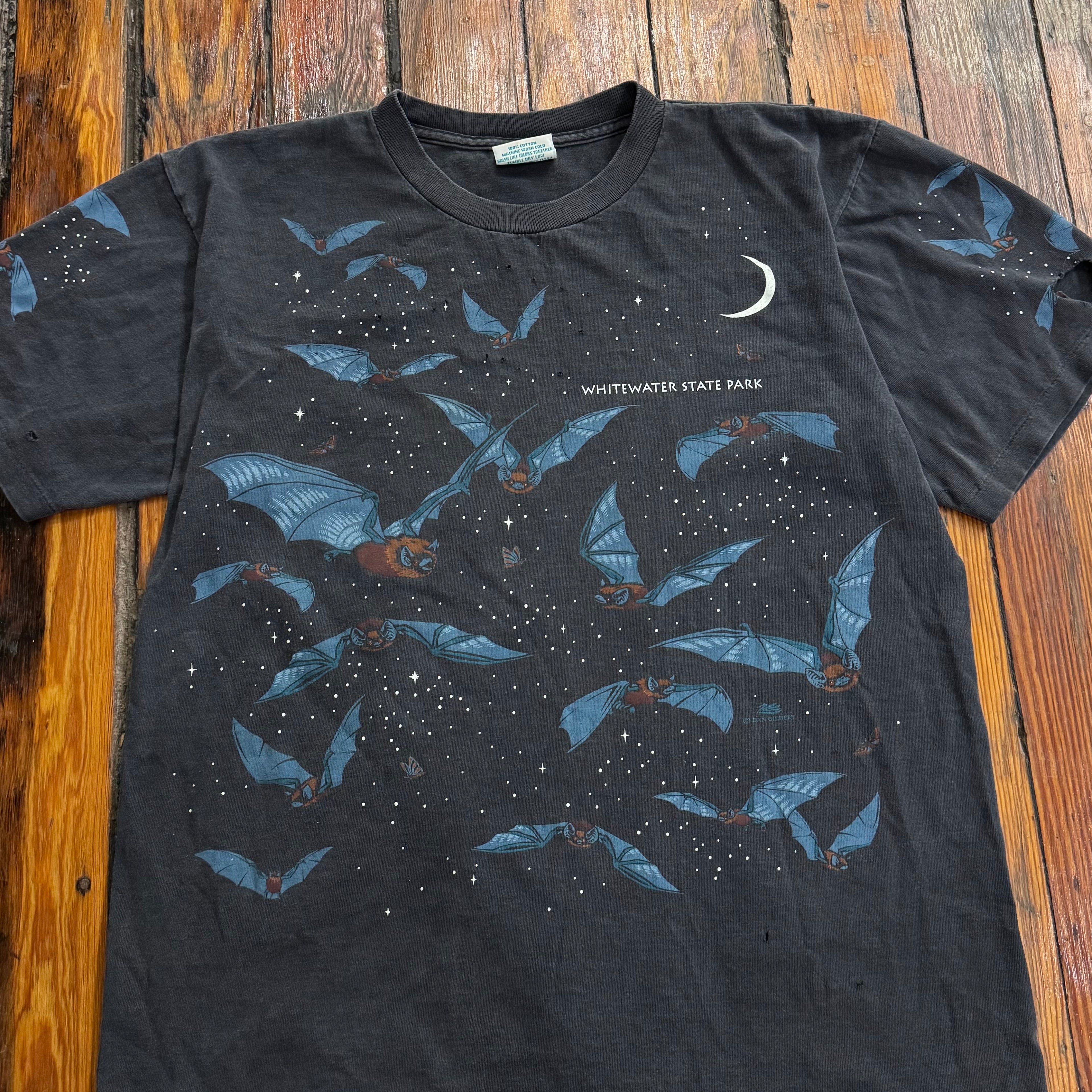 Vintage White Water State Park Bats AOP T-shirt Sz M