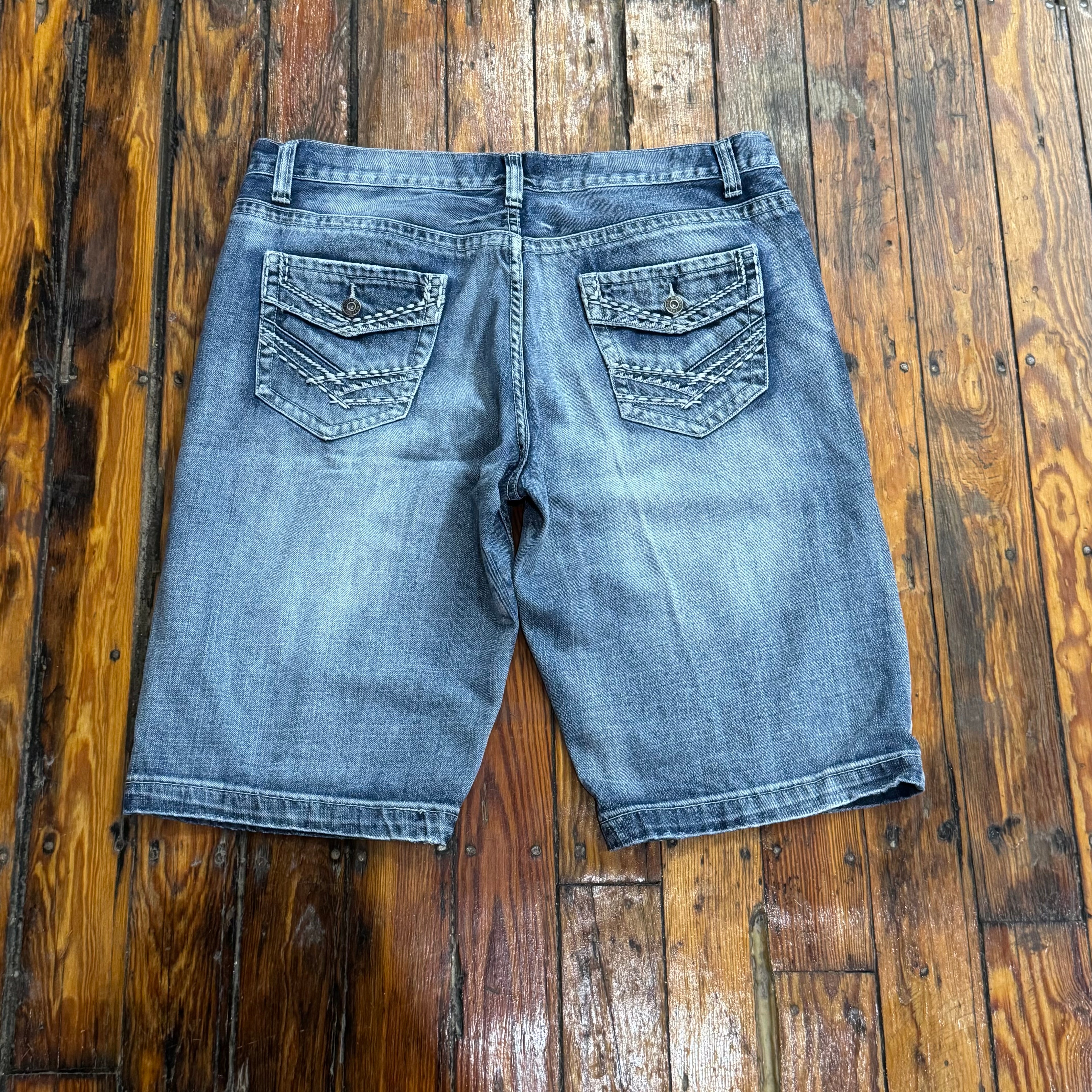Y2K Route 66 Denim Jean Shorts Sz 38