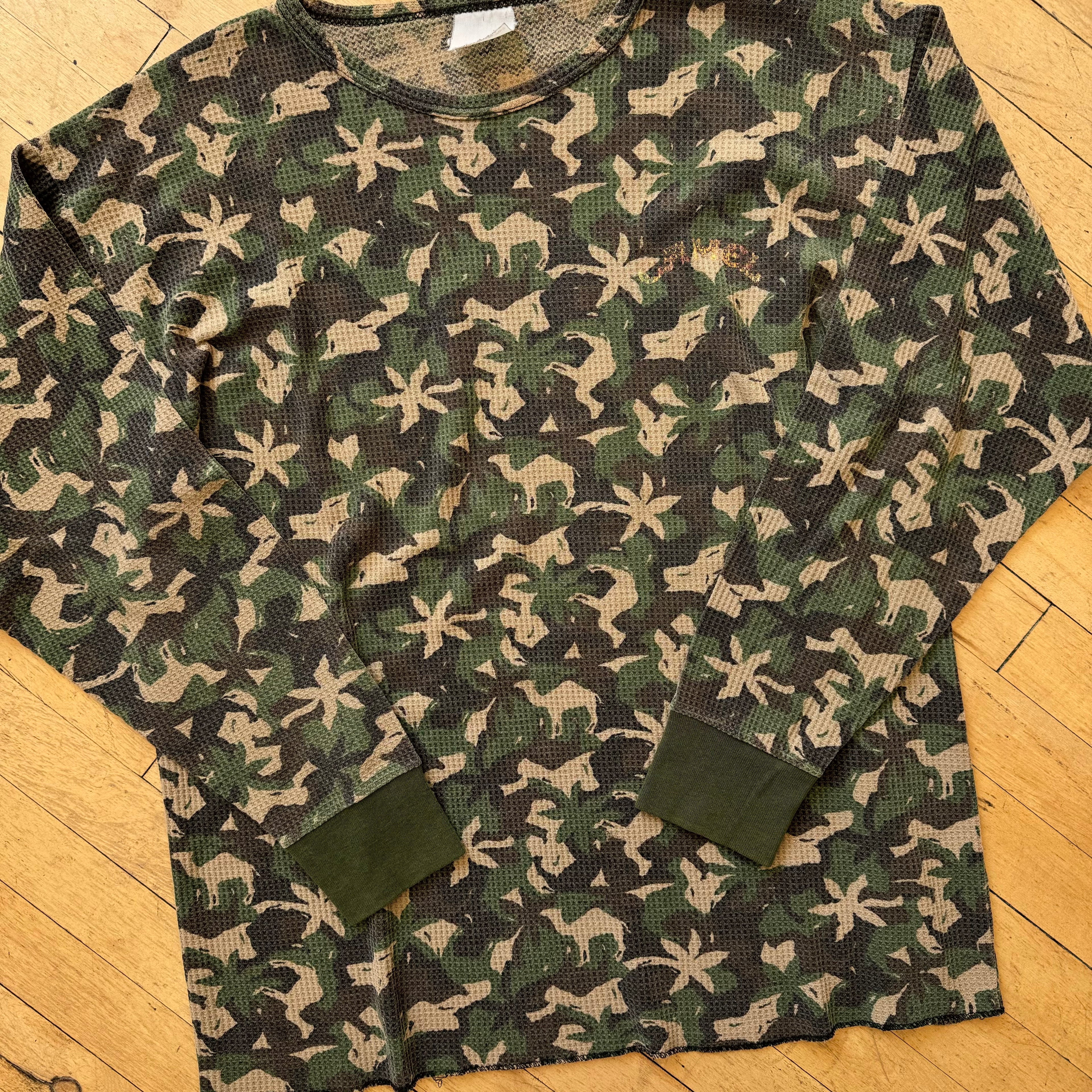 Vintage Camel Camo AOP Thermal L/S T-shirt Sz XL
