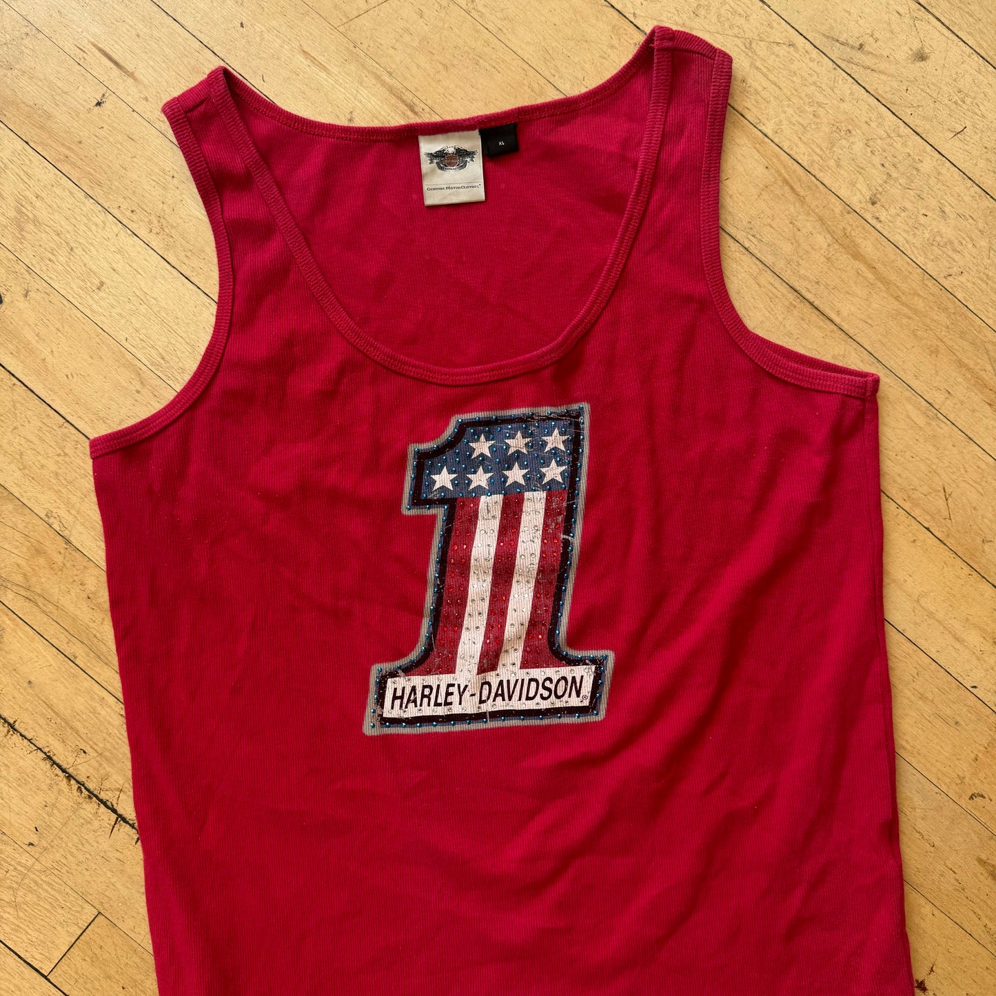 Vintage Harley Davidson 1 Tank Top T-shirt Sz XL