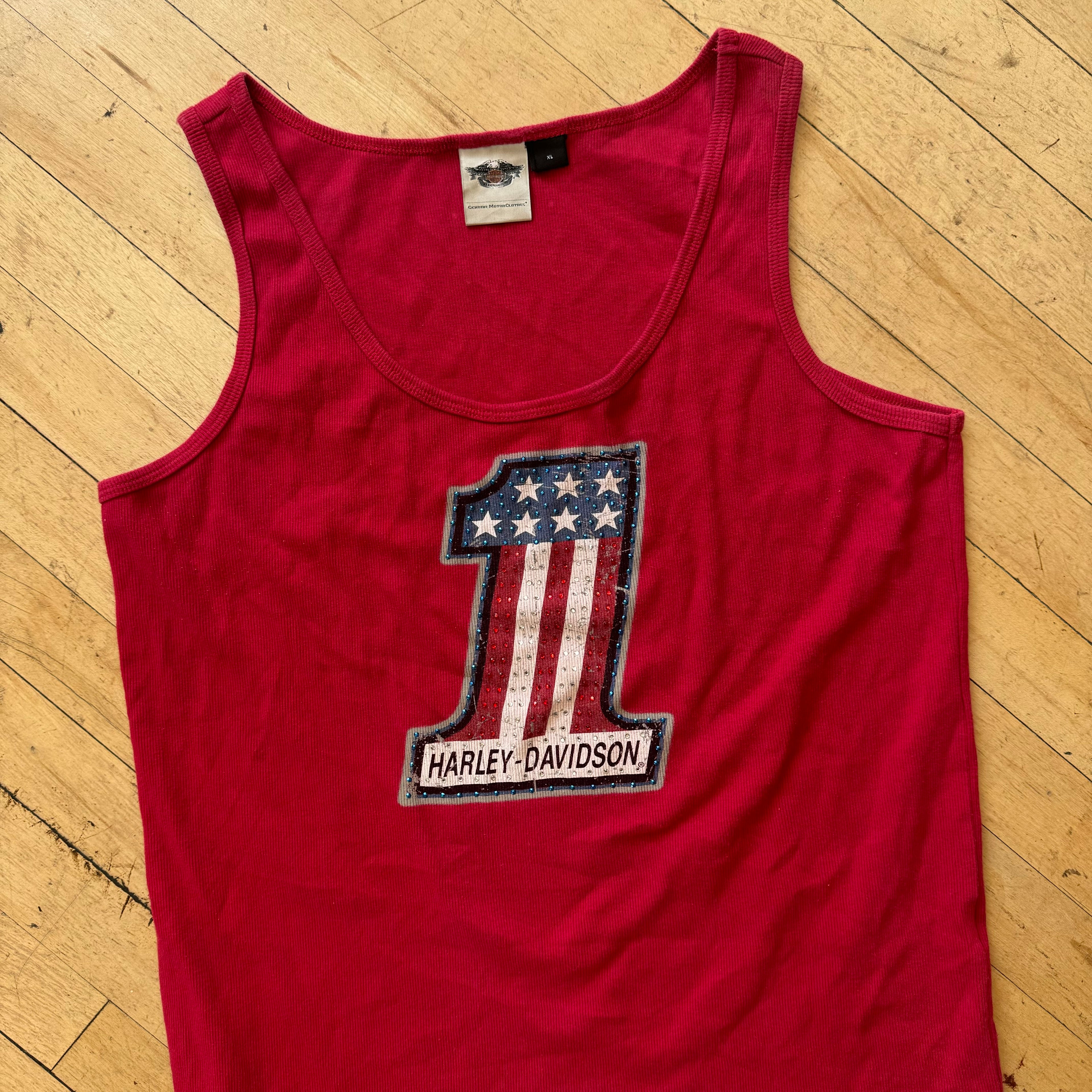 Vintage Harley Davidson 1 Tank Top T-shirt Sz XL