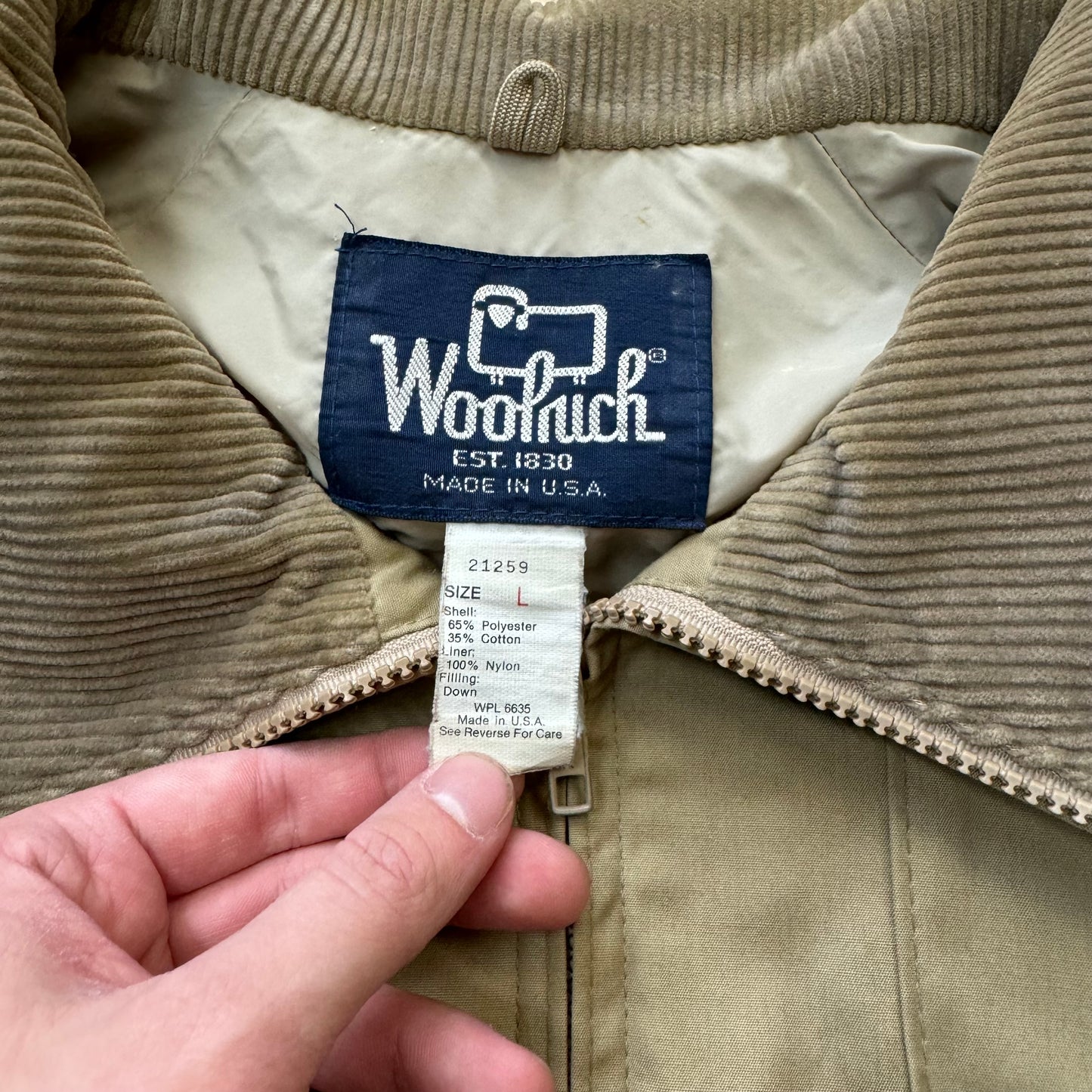 Vintage WoolRich Pocket Zip-Up Jacket Sz L