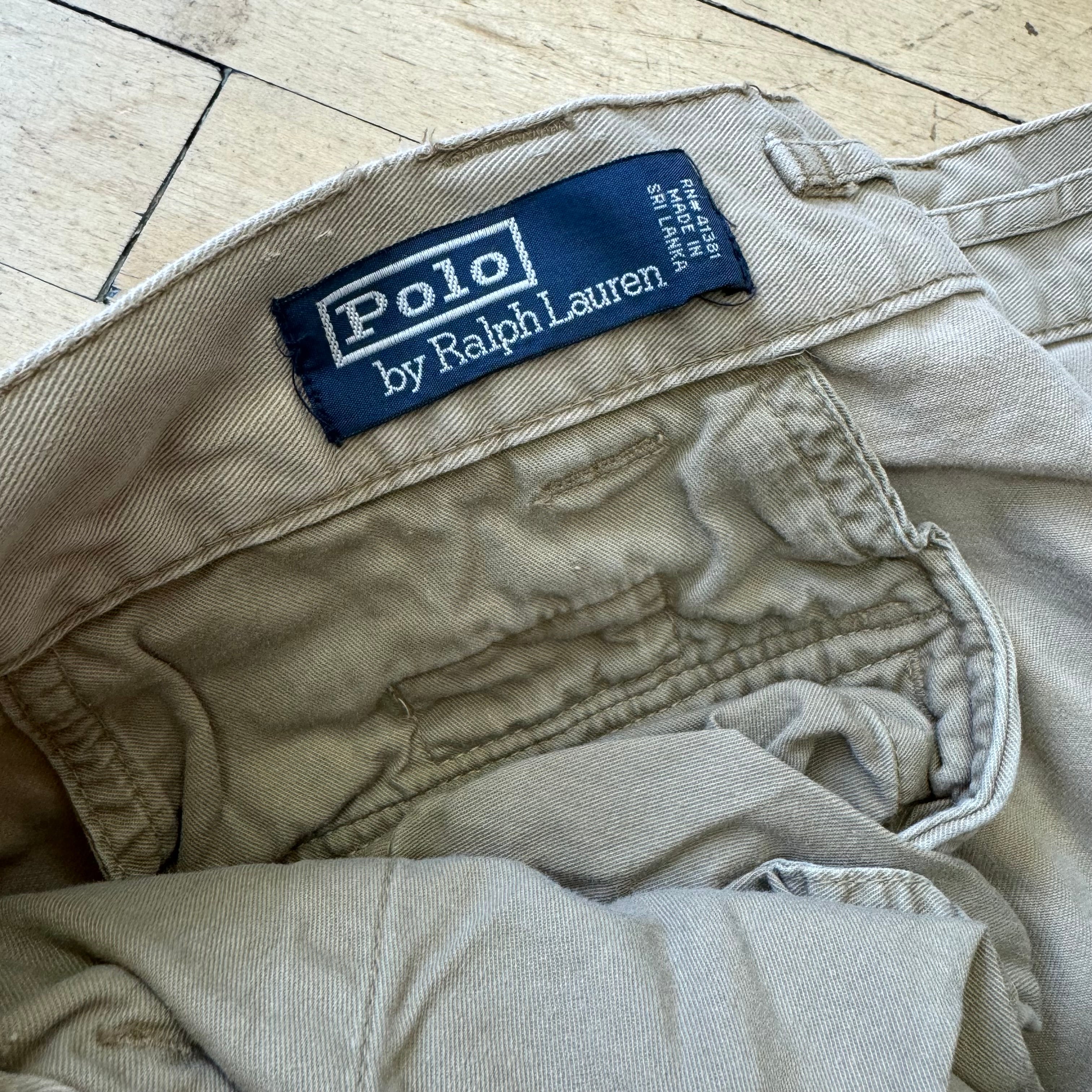 Vintage Polo Ralph Lauren Baggy Cargo Pocket Pants Sz 36x30