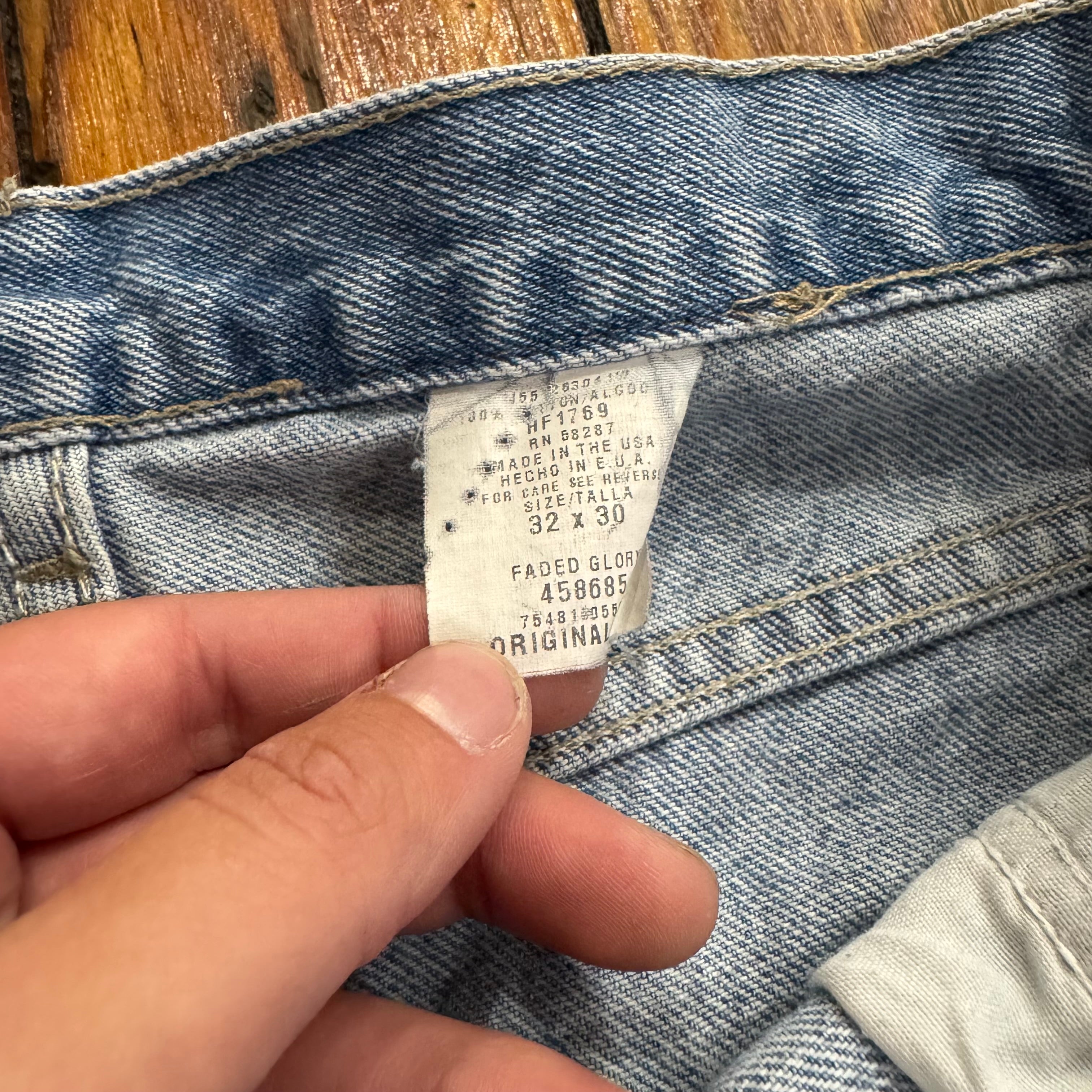 Vintage Faded Glory Denim Jeans Sz 32x30
