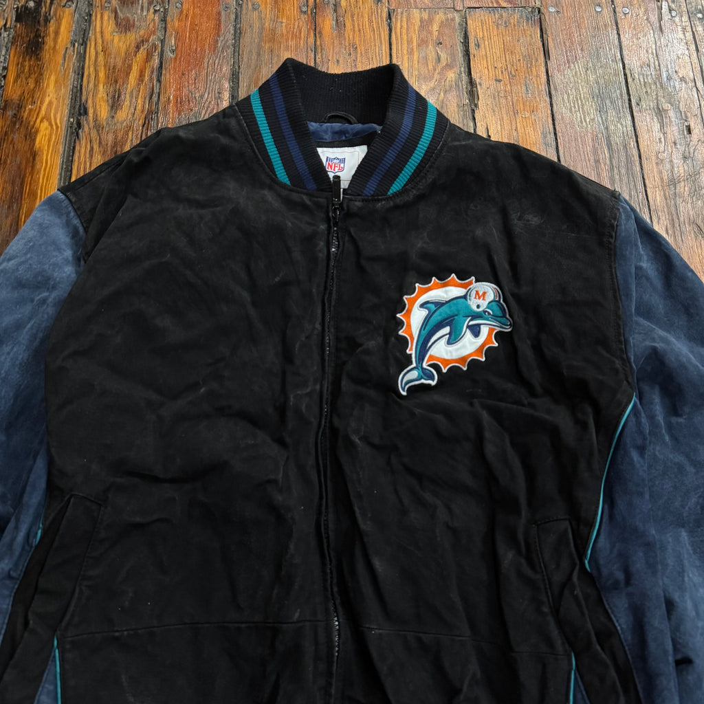 Vintage Miami Dolphins Suede Jacket Sz XL