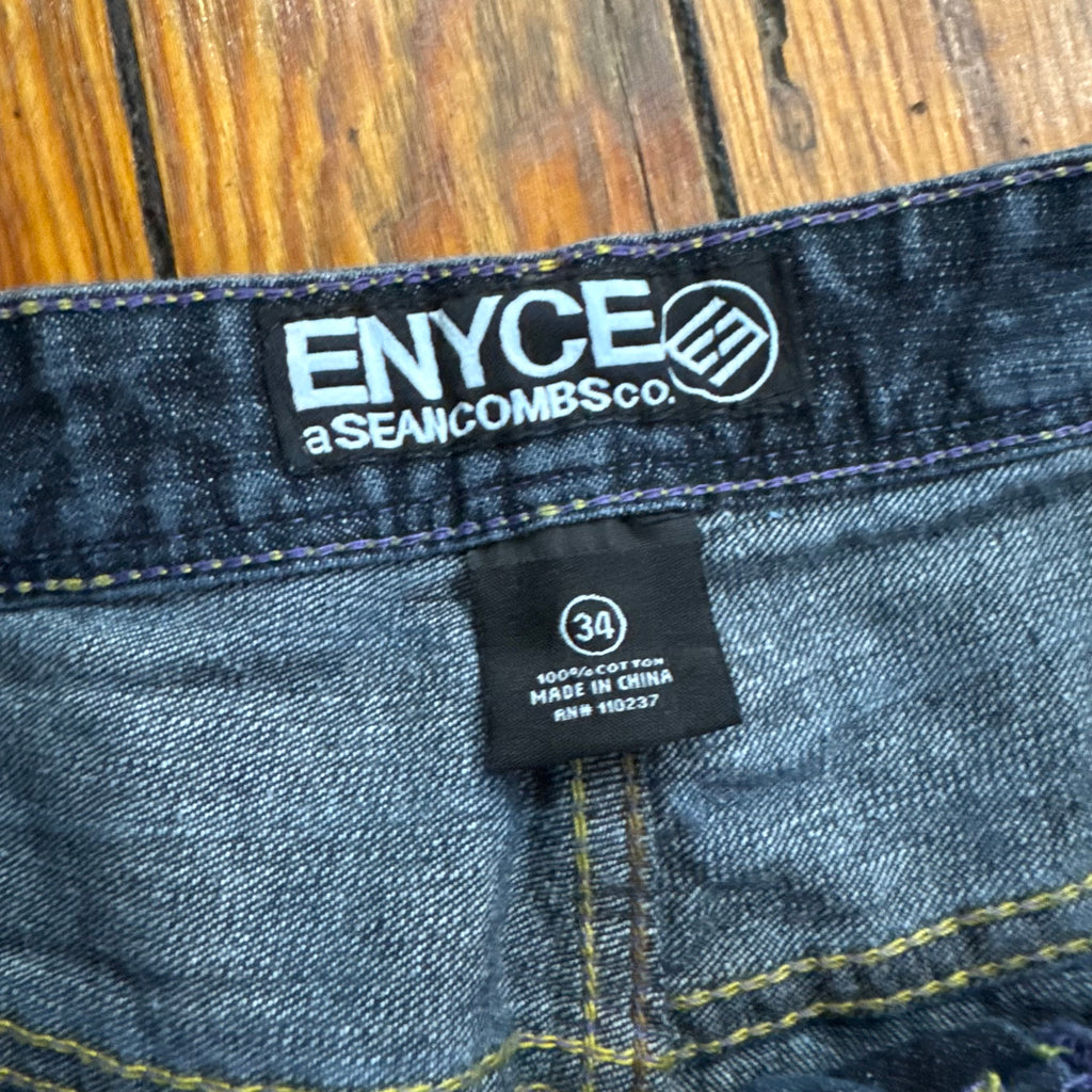 Y2K Enyce Embroidered Denim Jeans Sz 34