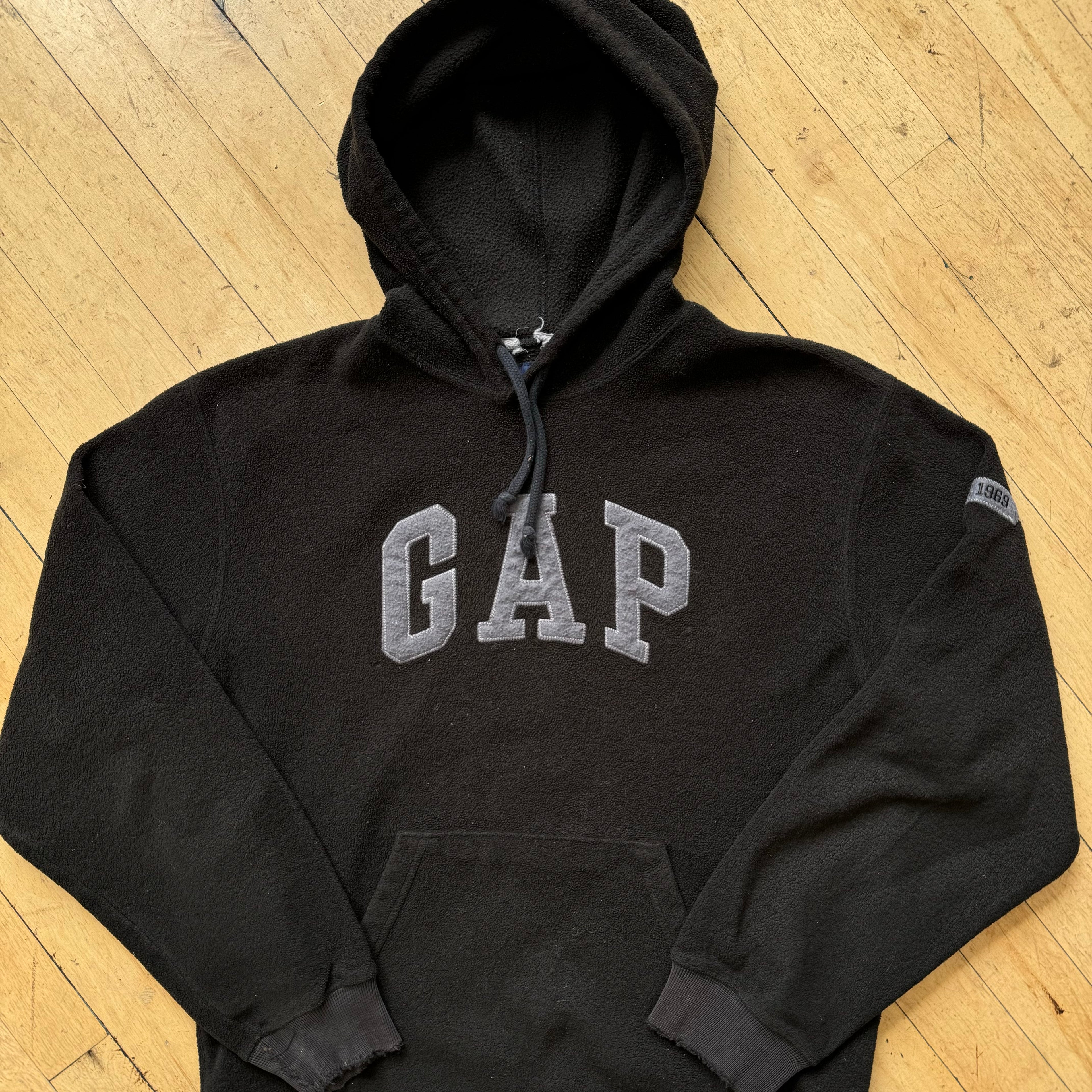 Vintage Gap SpellOut Fleece Hoodie Sz M
