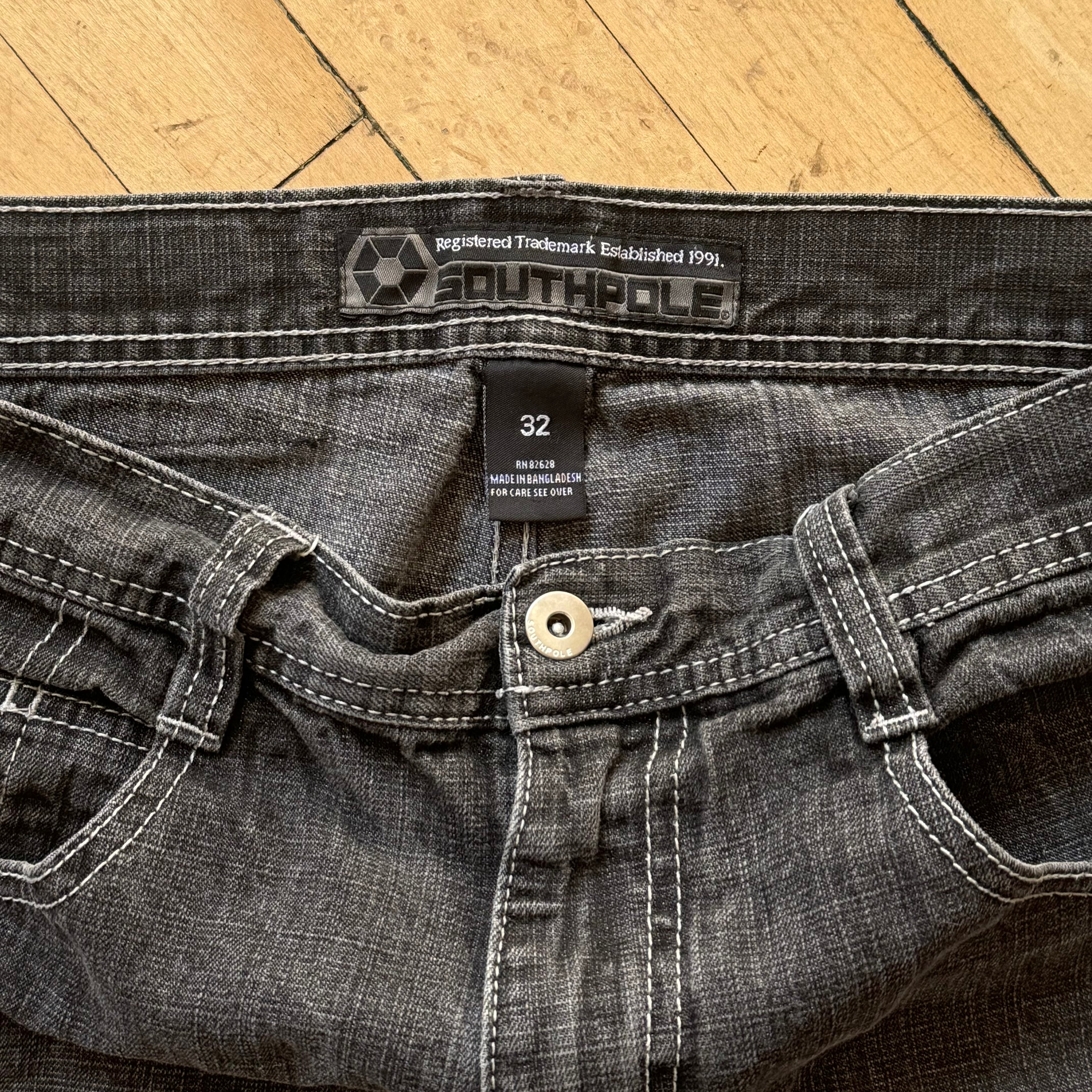 Y2K Black Wash South Pole Denim Jeans Sz 32