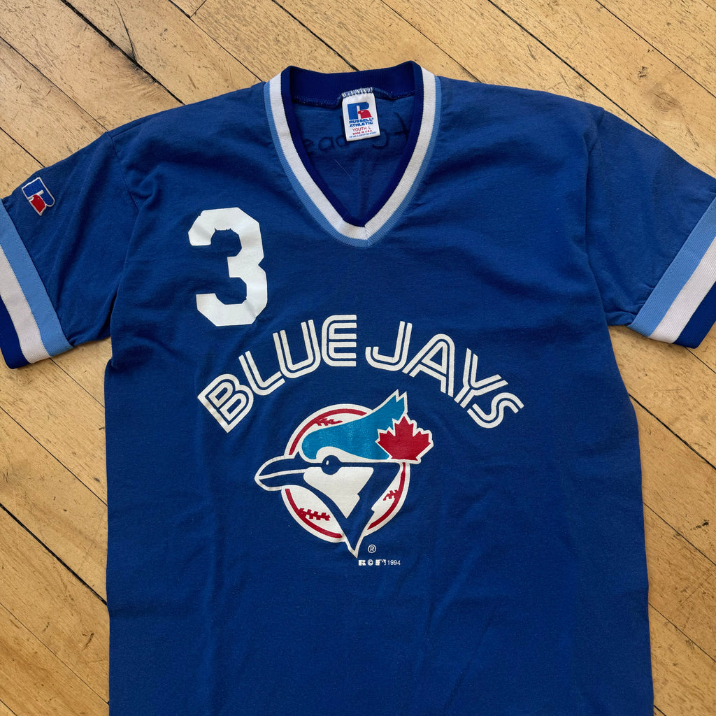 Vintage Russell Blue Jays Baseball Jersey T-shirt Sz YTH L (S)