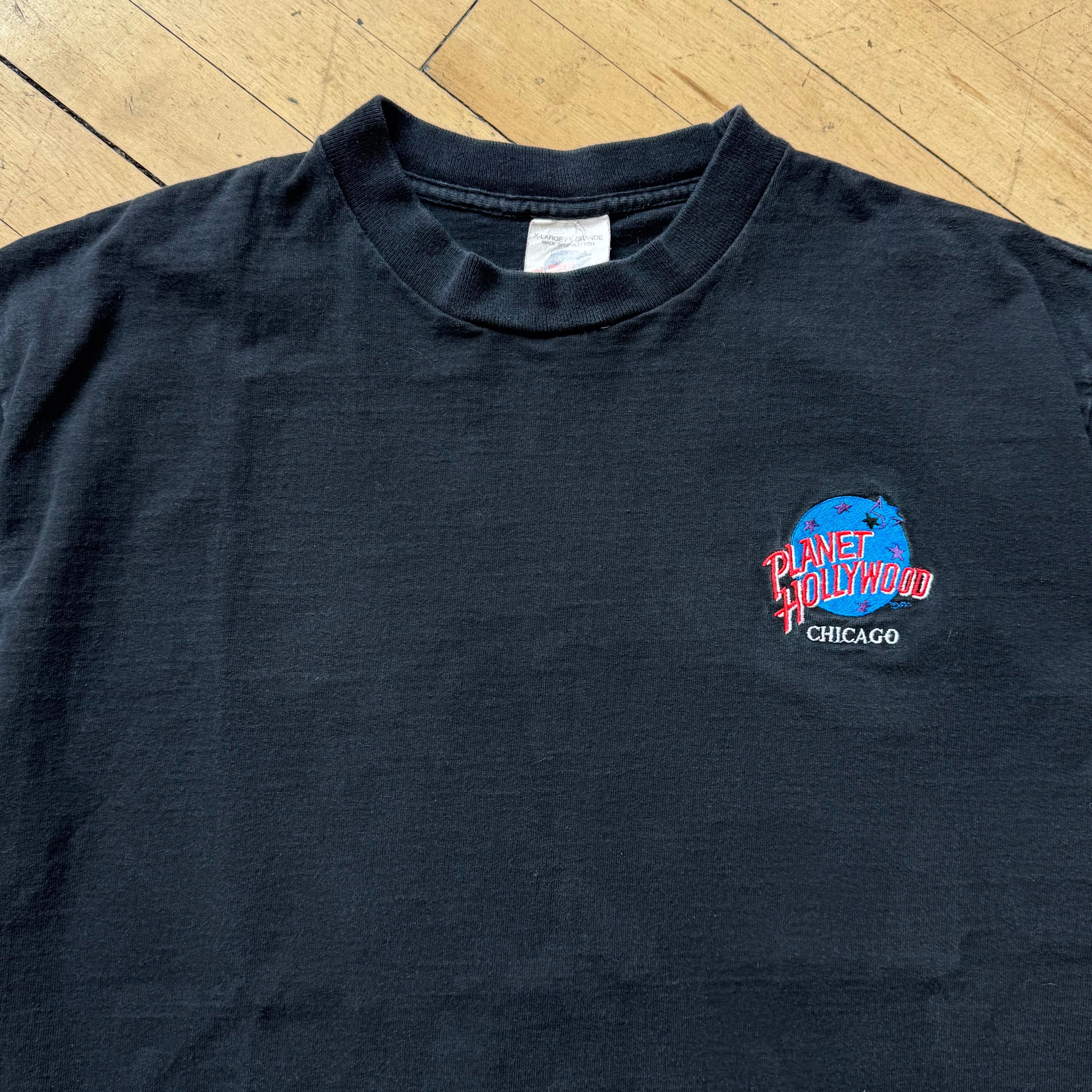 Vintage Planet Hollywood Chicago Embroidered T-shirt Sz XL
