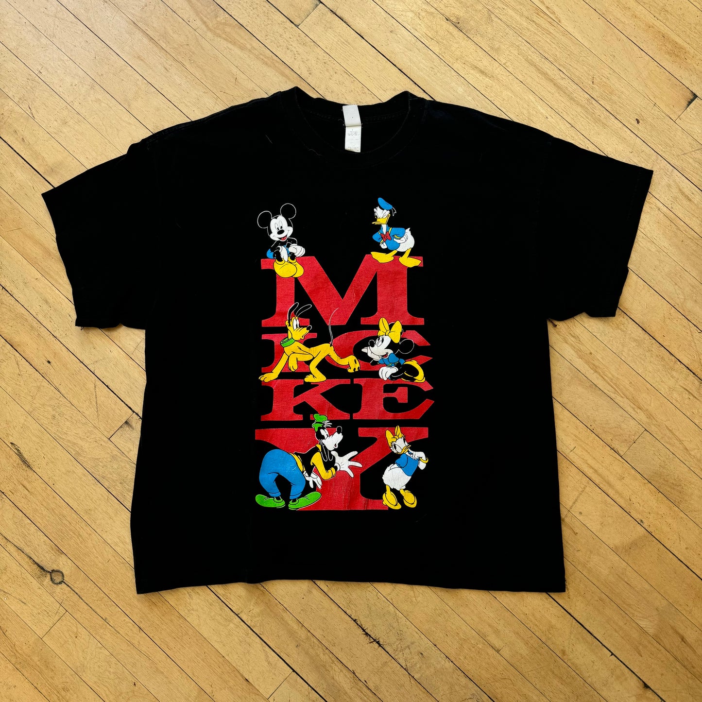 Vintage Mickey Mouse SpellOut T-shirt Sz XXL