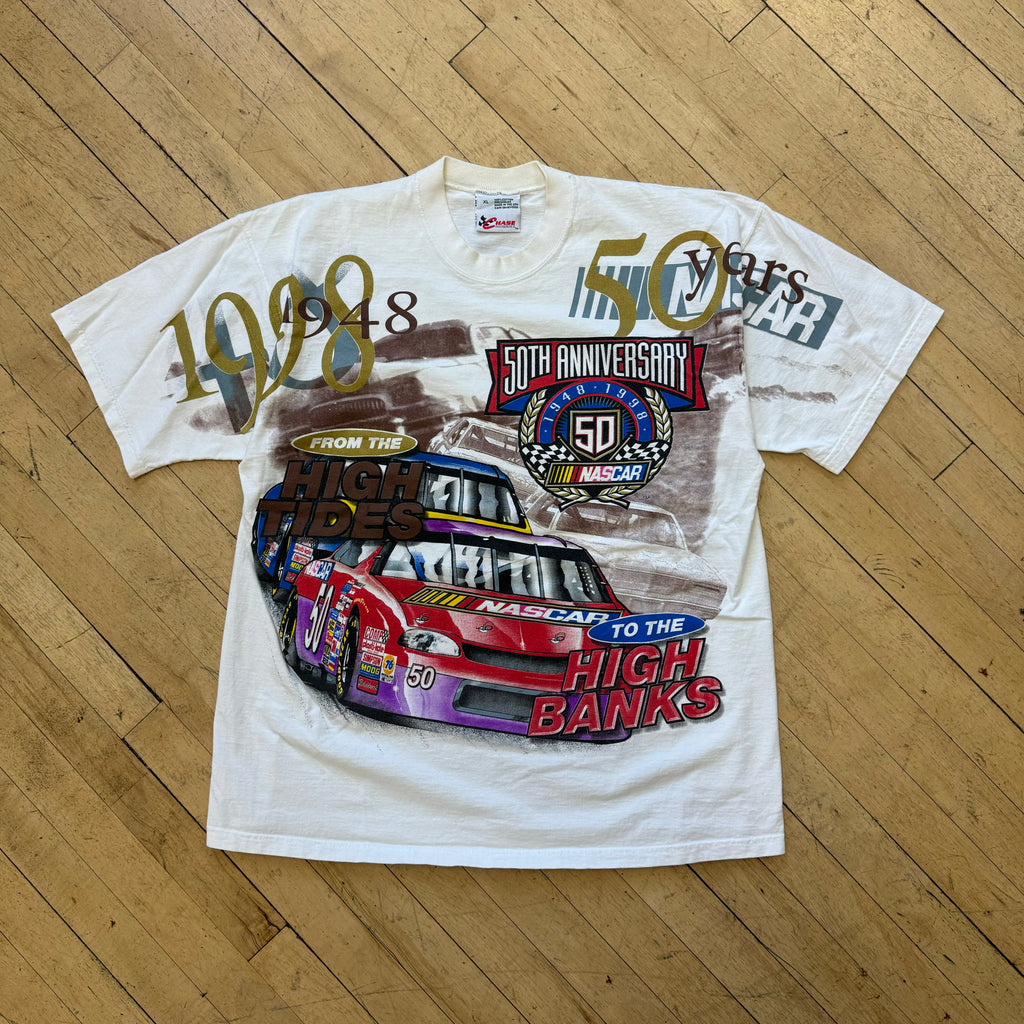Vintage Chase Authentics Nascar 50th Anniversary AOP T-shirt Sz L