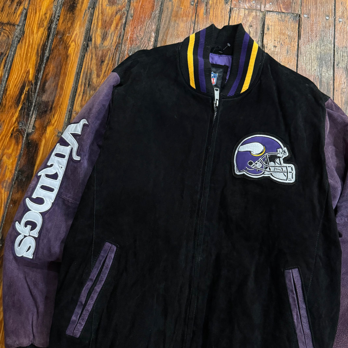 Vintage Minnesota Vikings Suede Jacket Sz XL