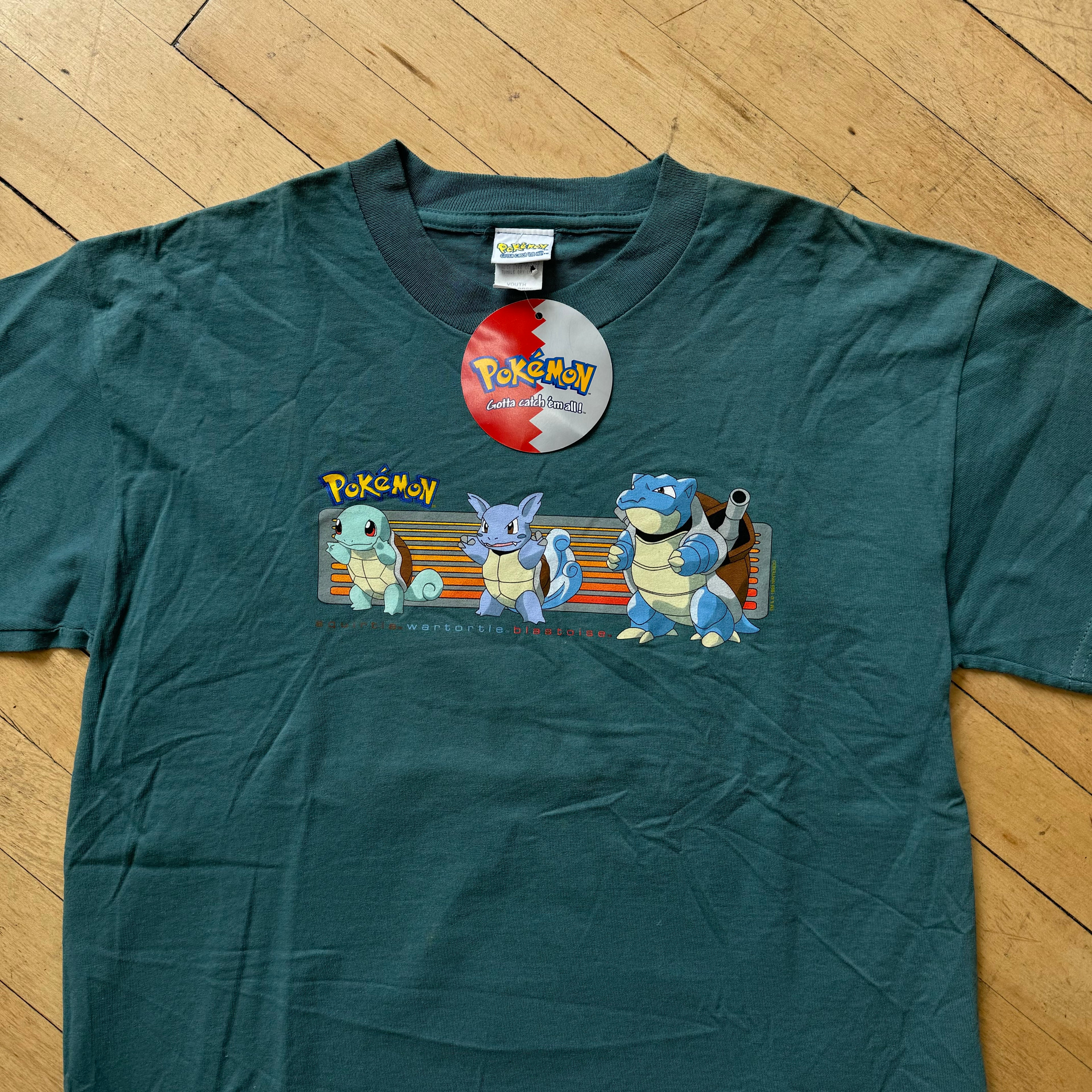 Vintage Pokémon Squirtle Evolve T-shirt Sz YTH XL