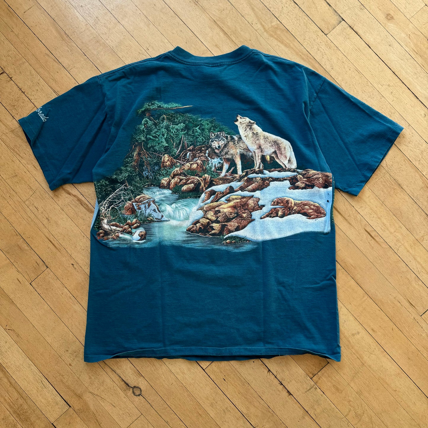 Vintage Colorado Wolf Nature Wrap around T-shirt Sz XL