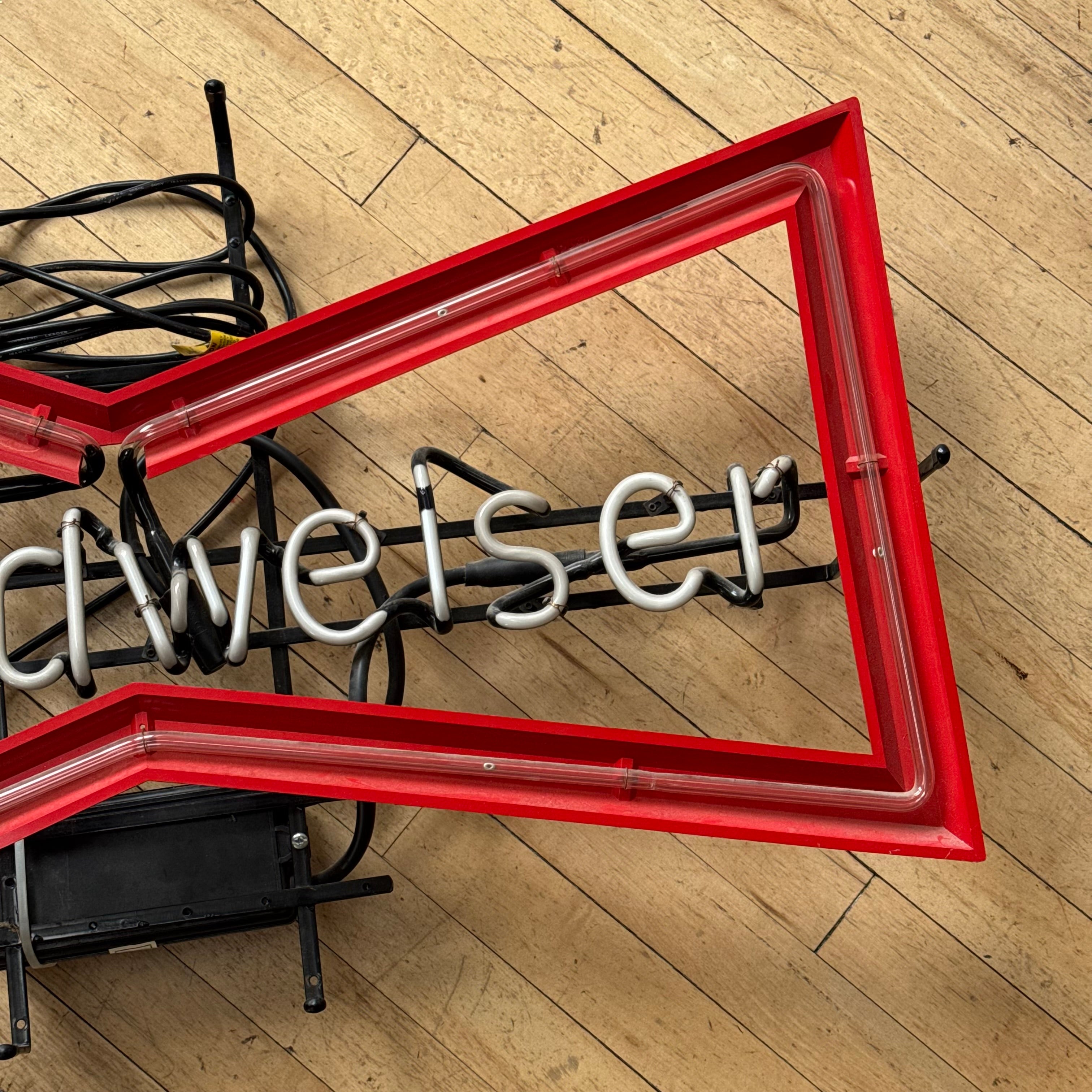 Vintage 90s BowTie Budweiser Beer Neon Sign (Not working)