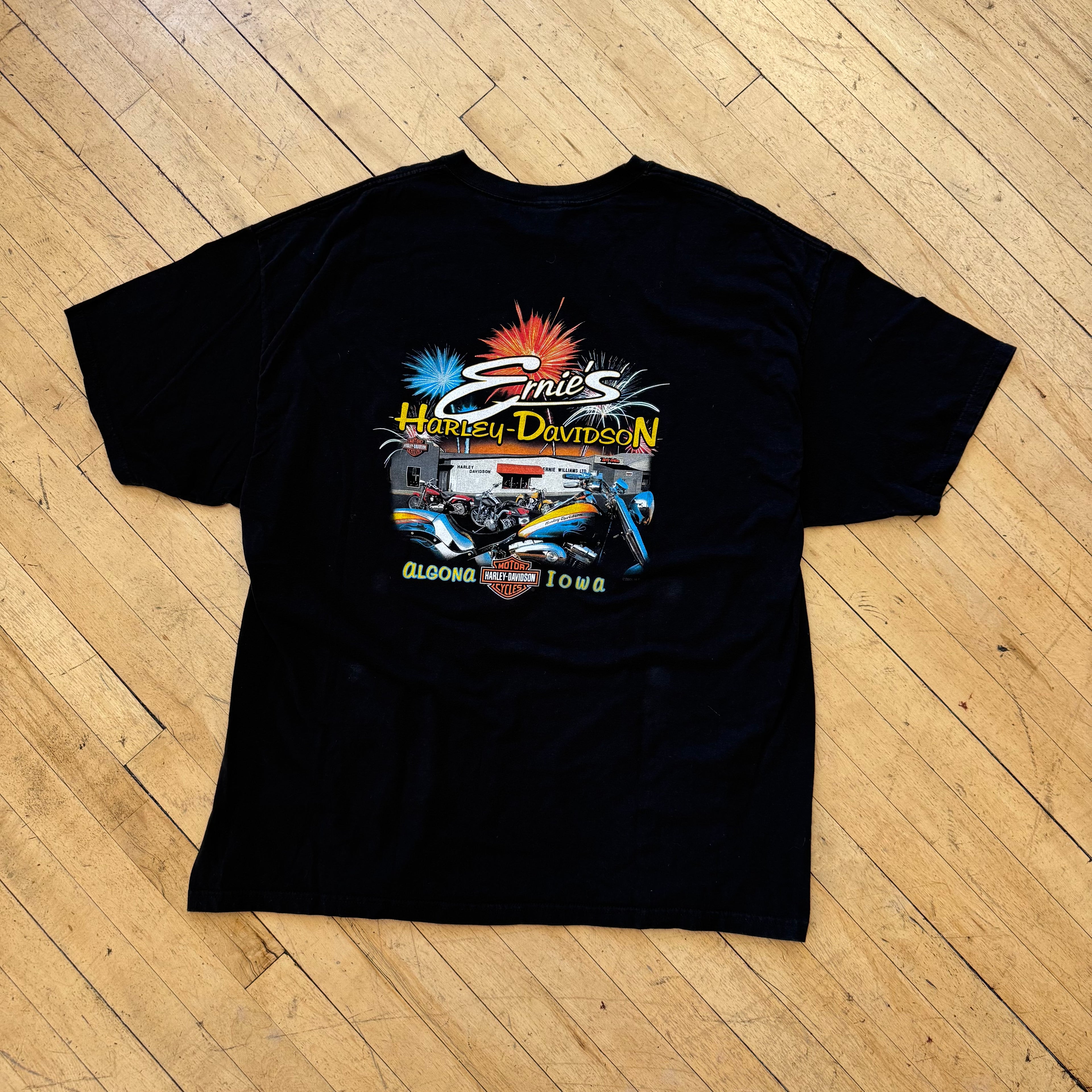 Y2K What Happens are the Rally Stays Harley Davidson T-shirt Sz XXXL