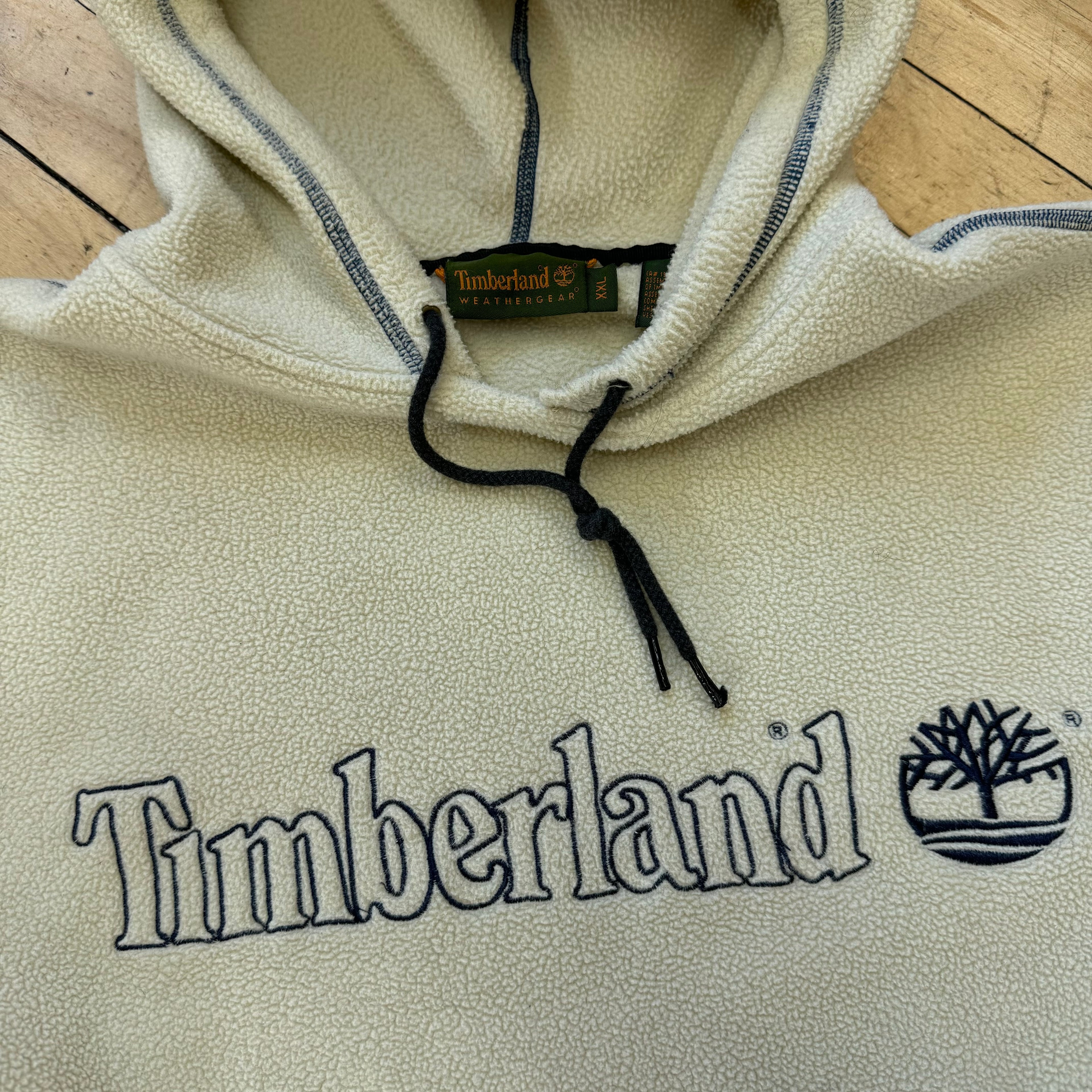 Vintage Timberland SpellOut Fleece Hoodie Sz XXL