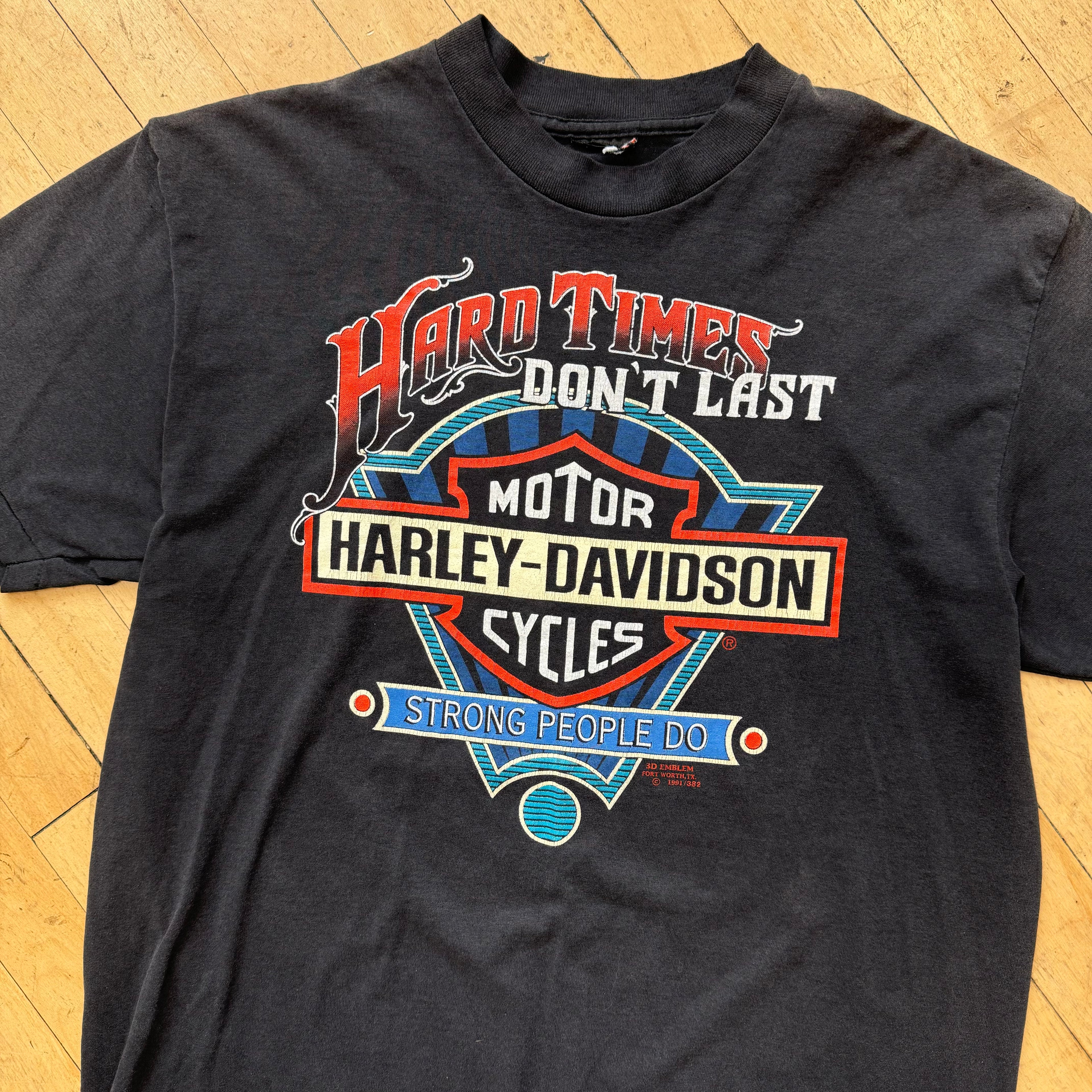 Vintage Hard Times Don’t Last Harley Davidson Sz L