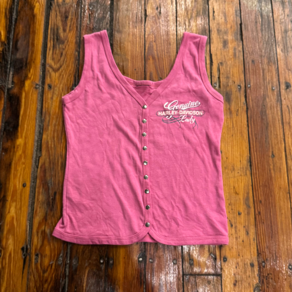Vintage Pink Harley Tank Top T-shirt Sz M