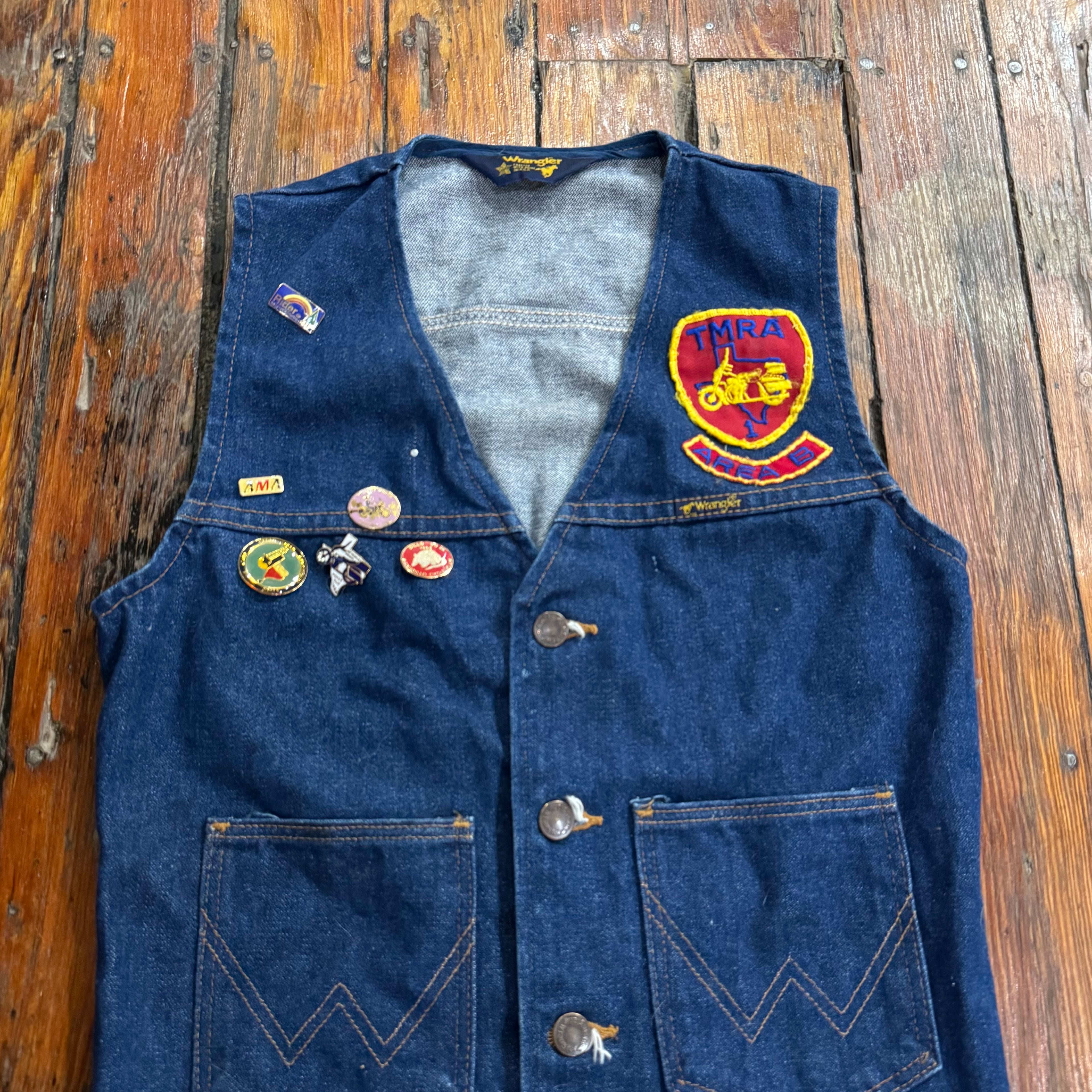 Vintage Wrangler Denim Jeans Vest Sz S