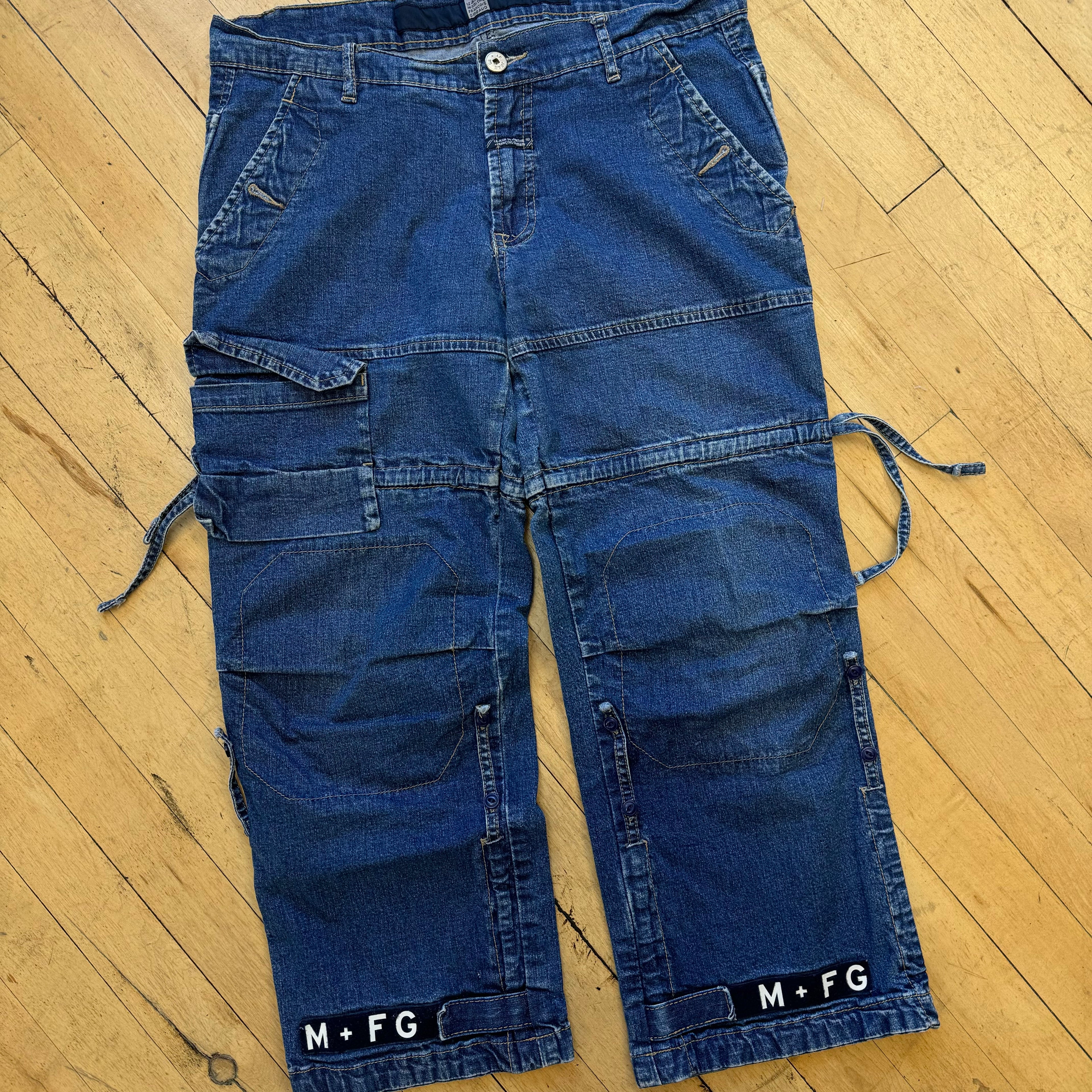 Vintage MFG Denim Cargo Jeans Sz YTH 29