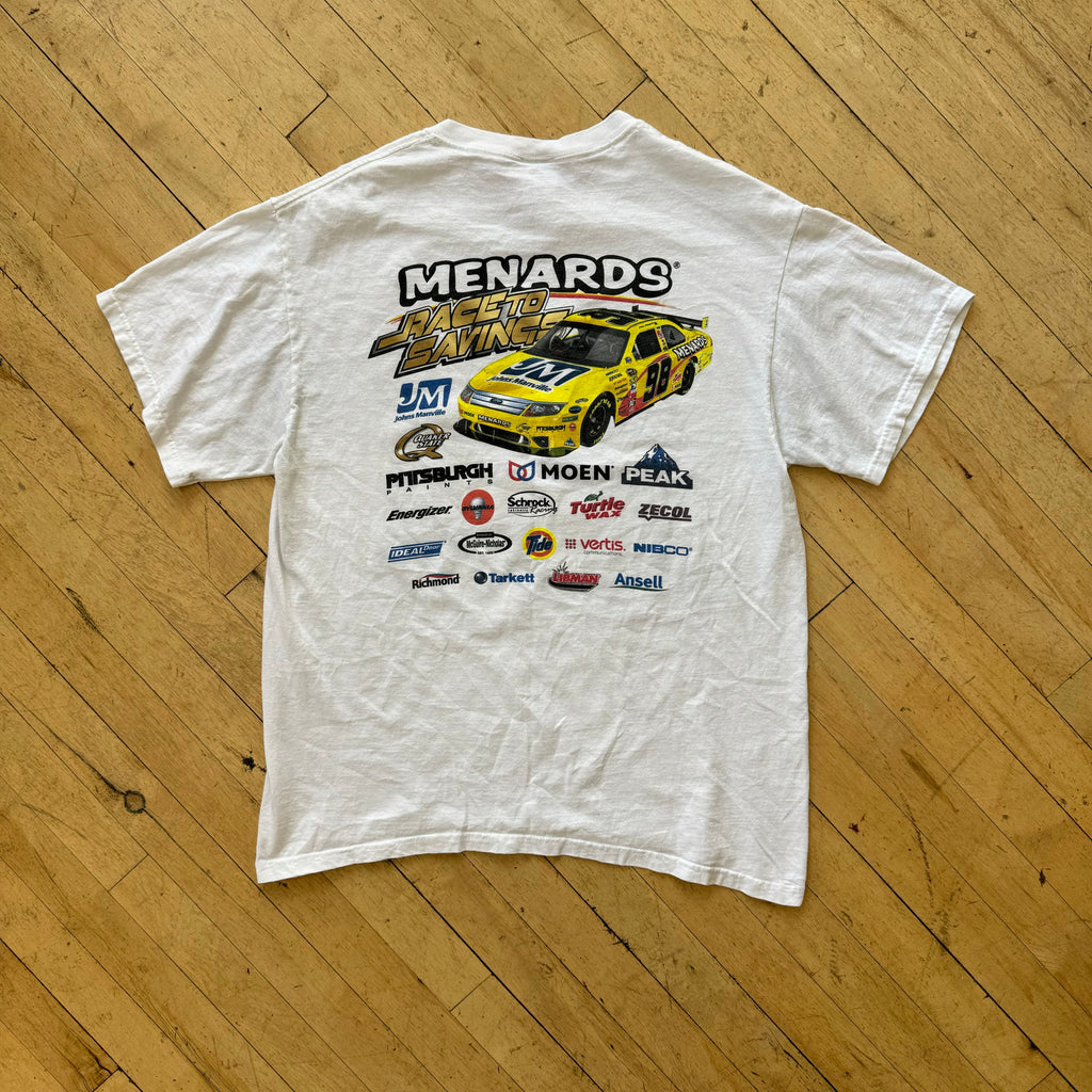 Y2K Nascar Race To Saving Menards T-shirt Sz L