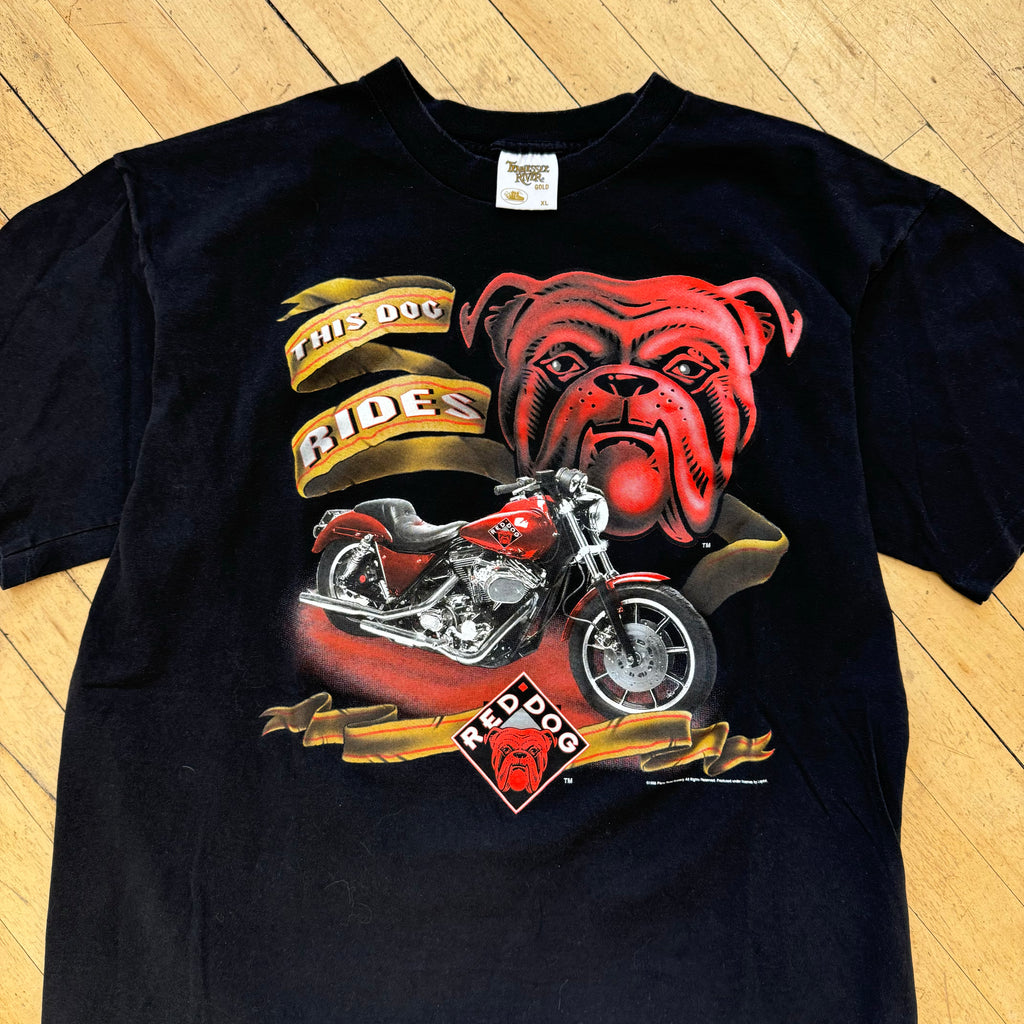 Vintage Red Dog Motorcycle T-shirt Sz XL
